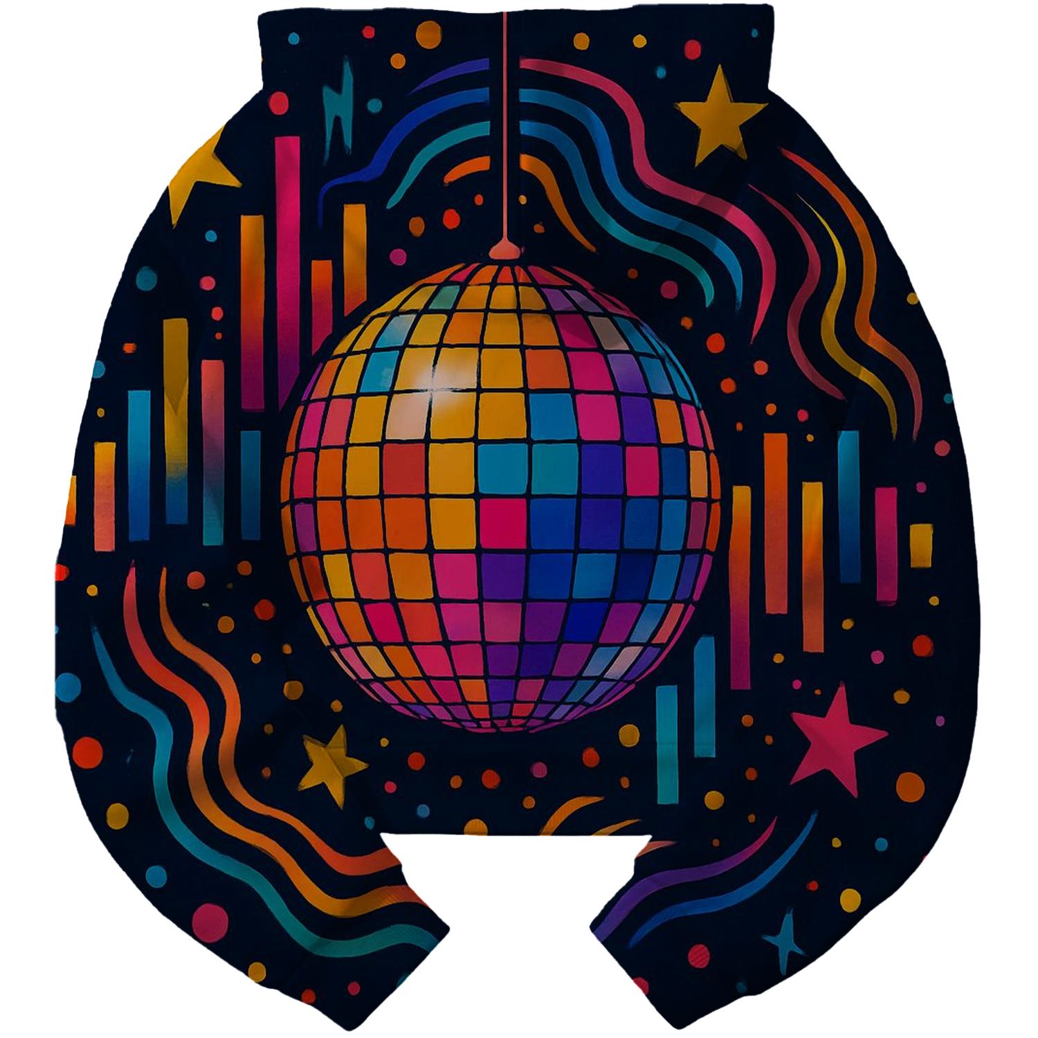 Retro Disco Ball Dreams Cropped Hoodie