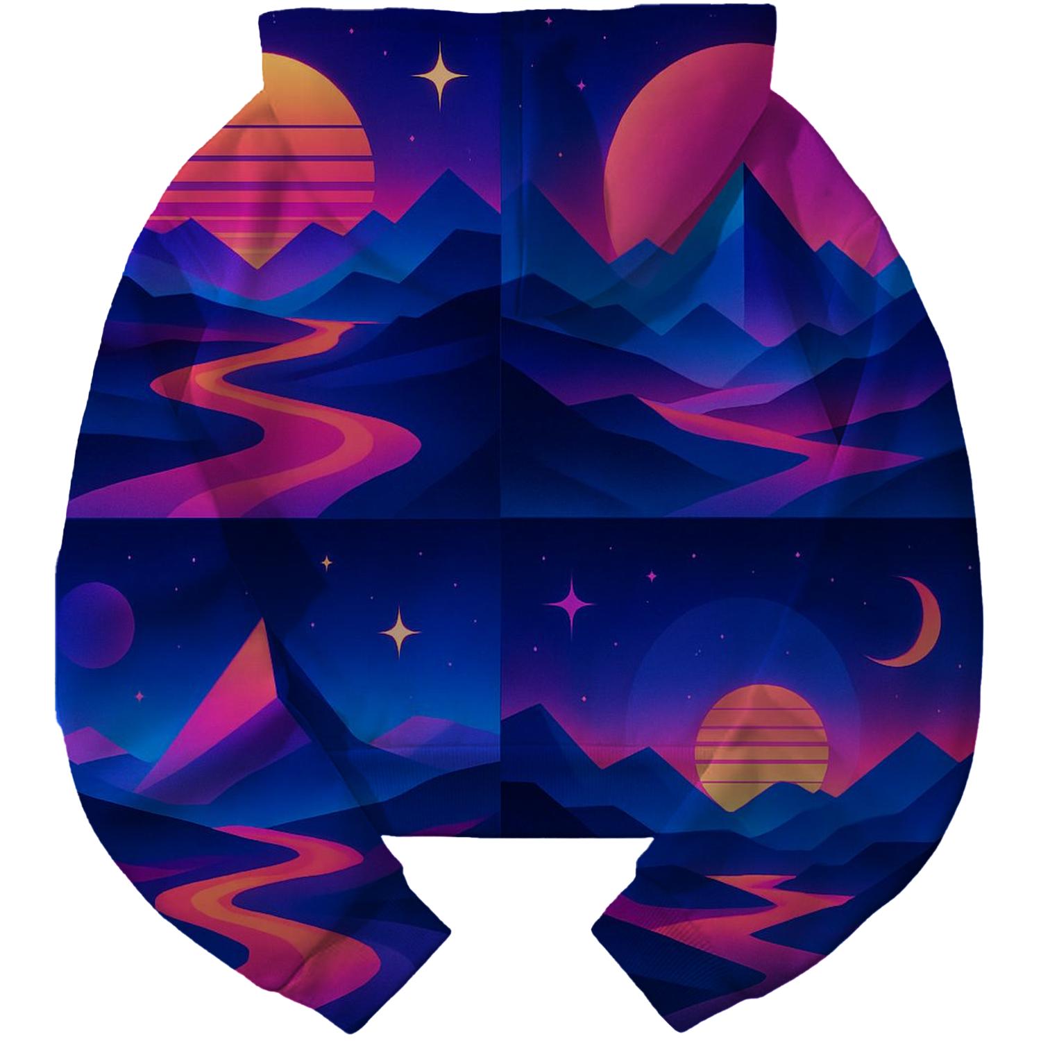 Electric Dreamscape Cropped Hoodie