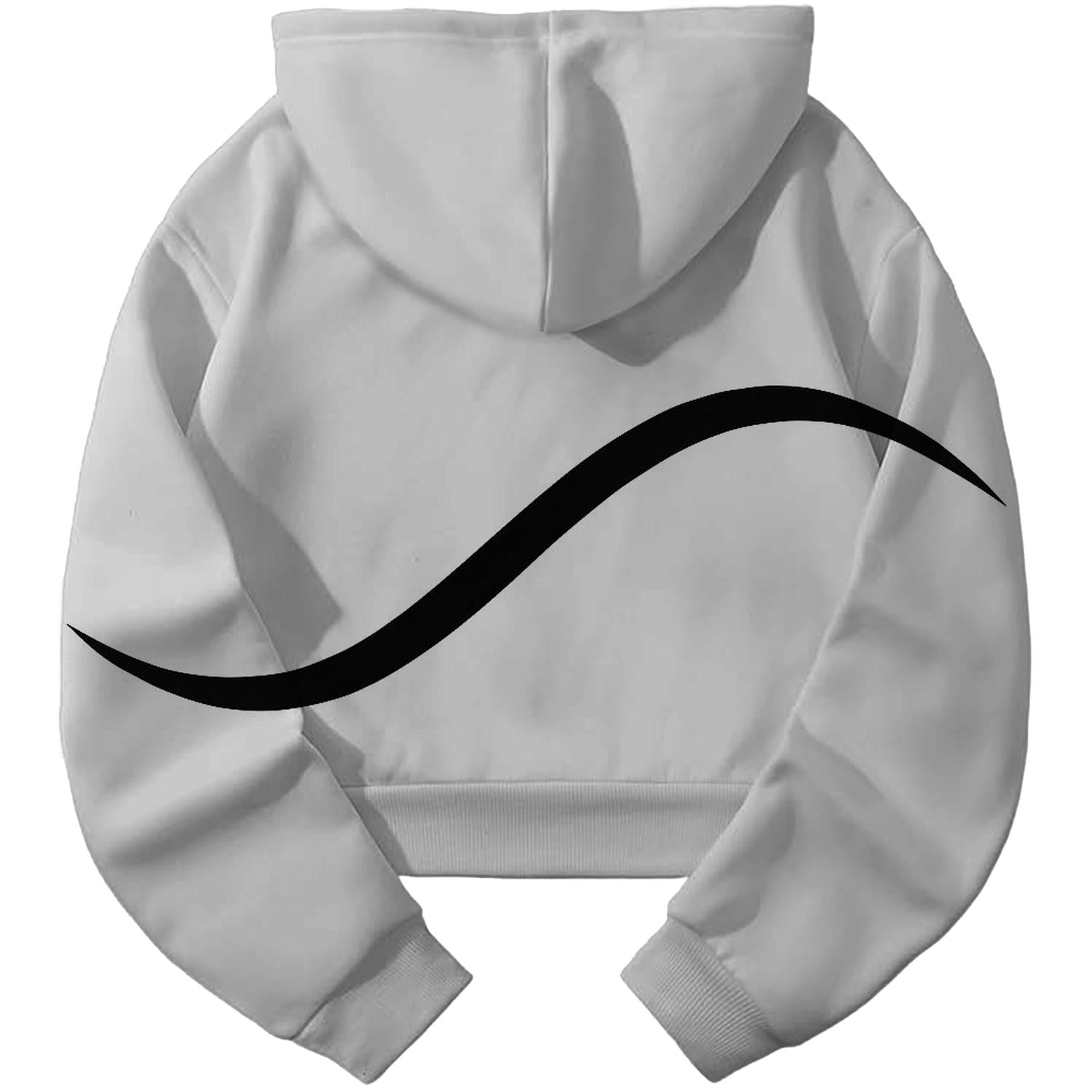 Asymmetrical Wave Cropped Hoodie