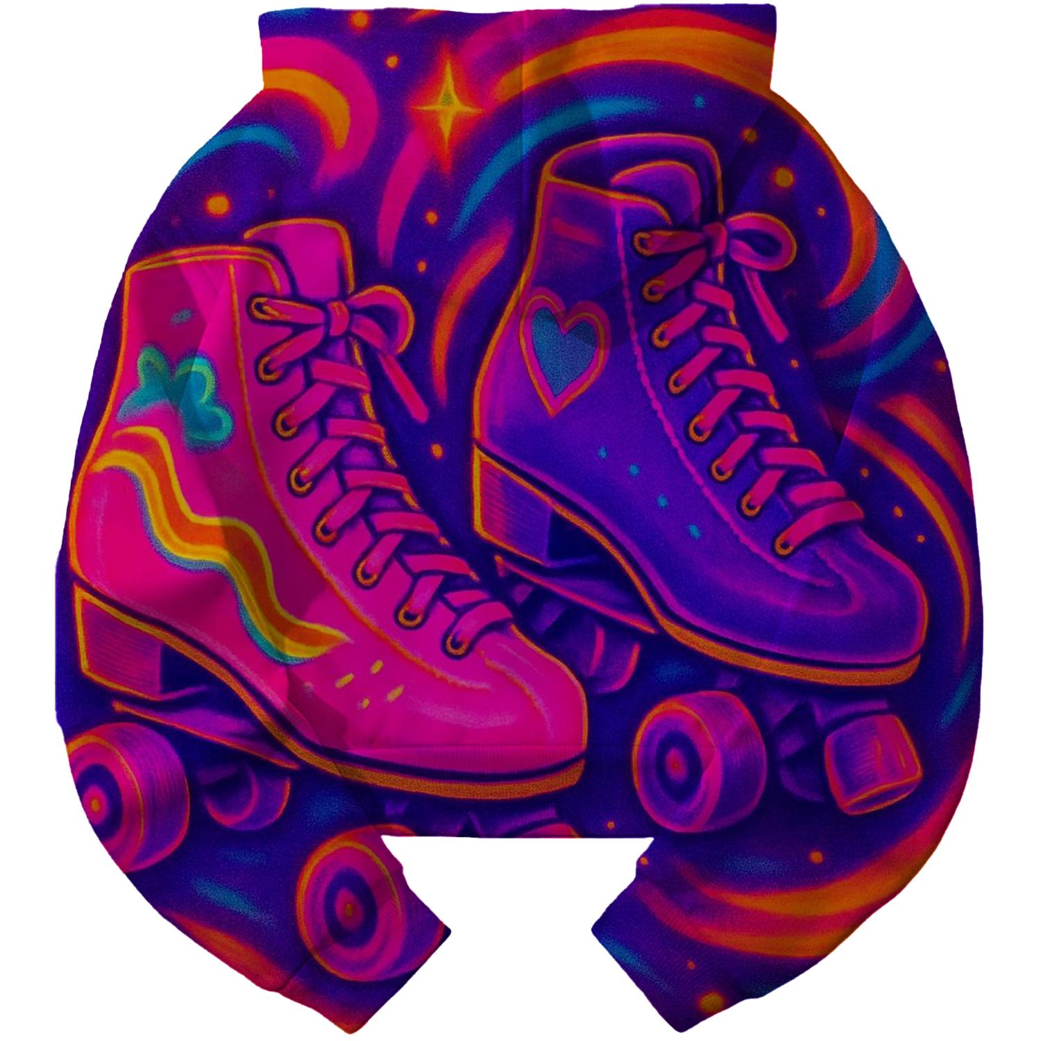 Retro Roller Skates Cropped Hoodie