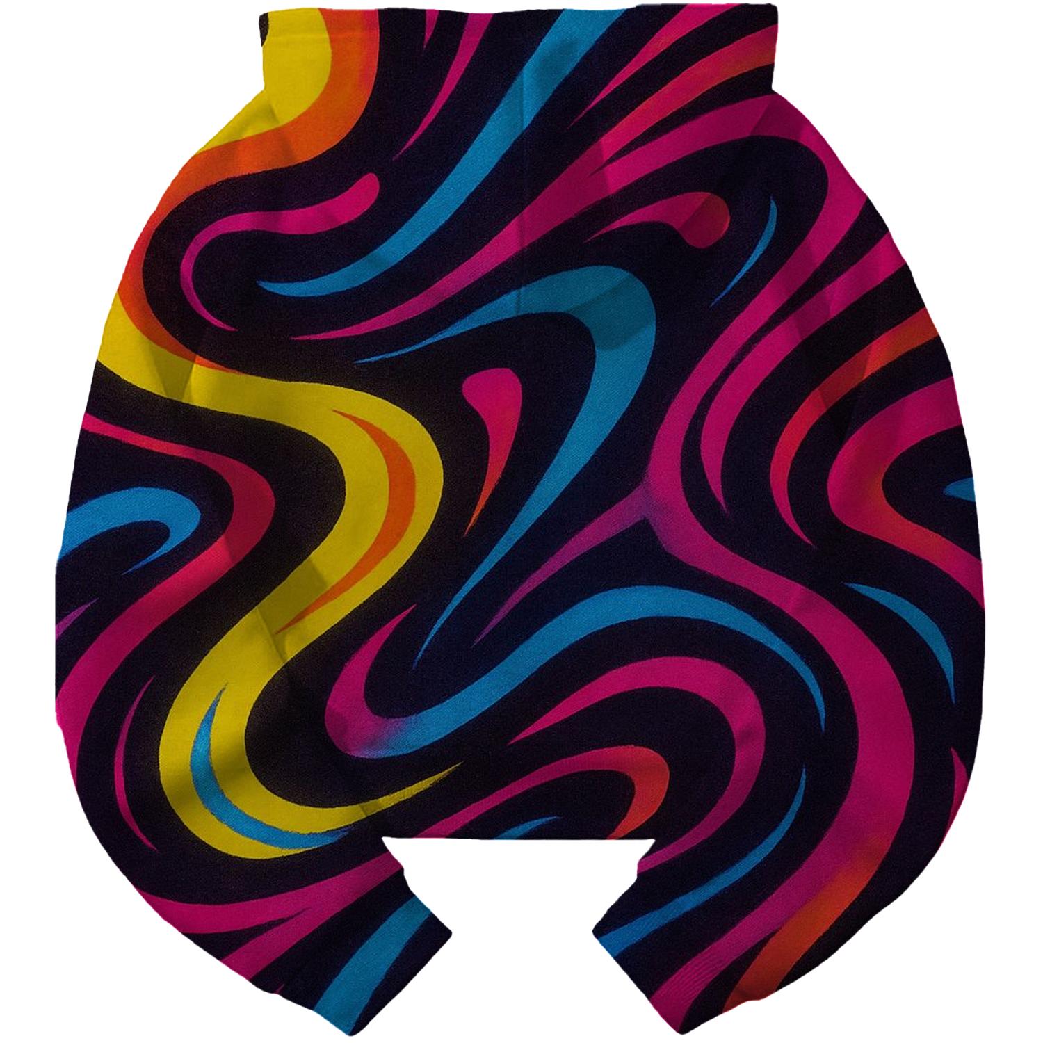 Vibrant Retro Rave Cropped Hoodie
