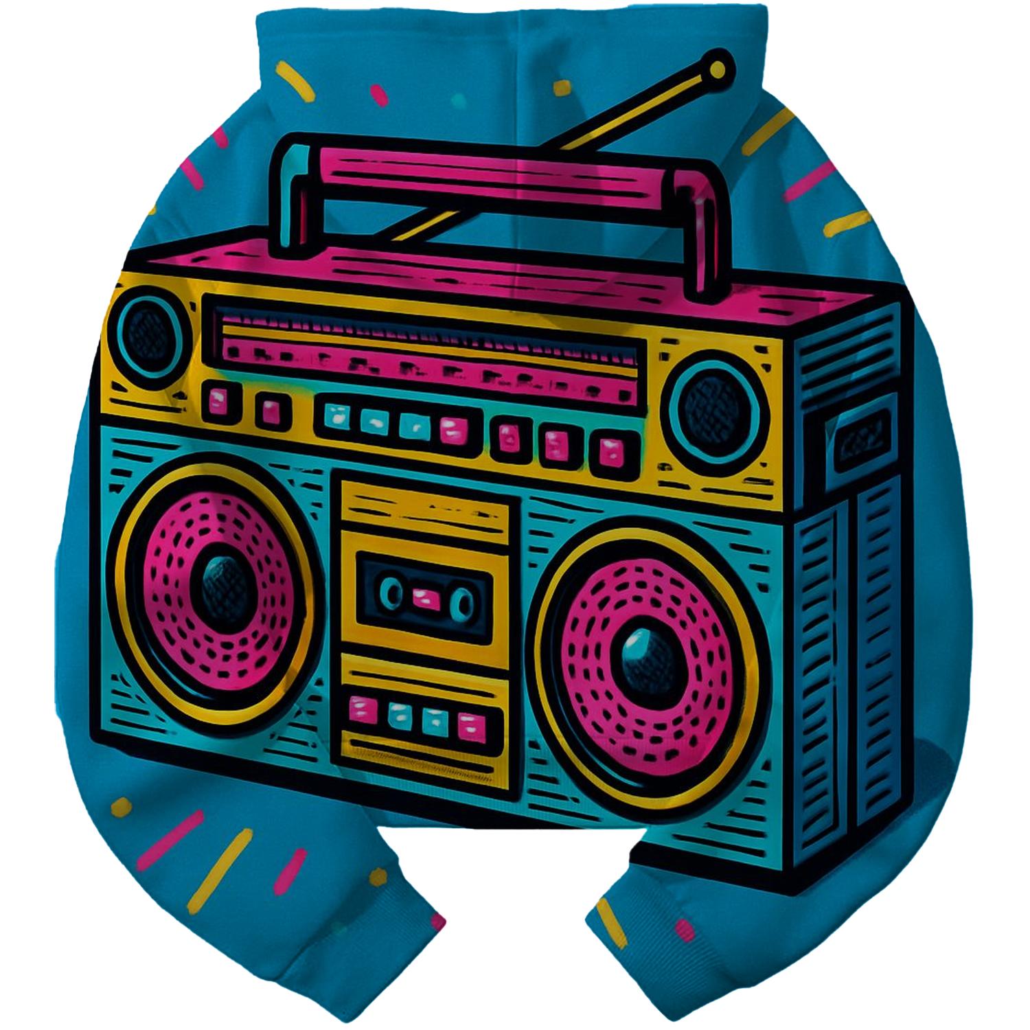 Boom Box Throwback Cropped Hoodie