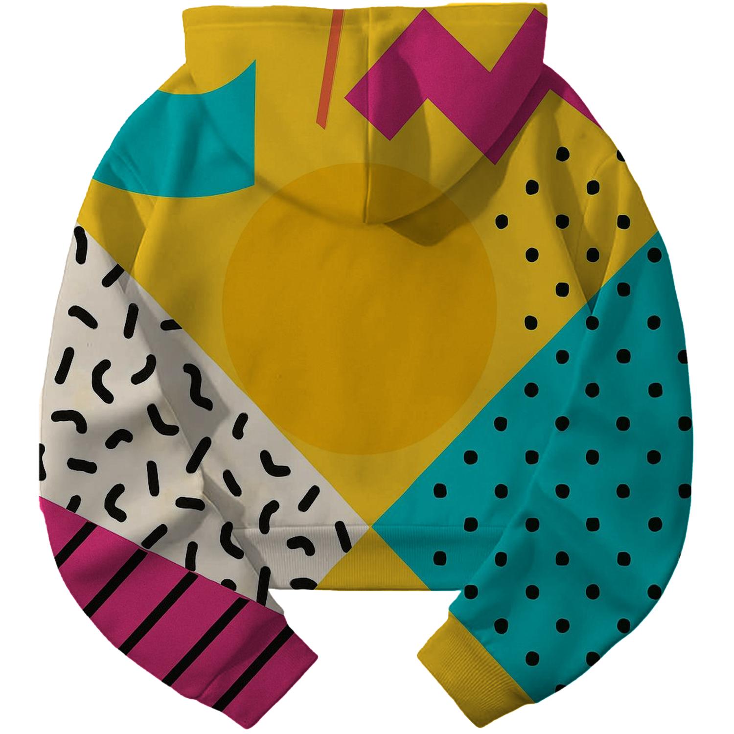 Funky Pattern Explosion Cropped Hoodie