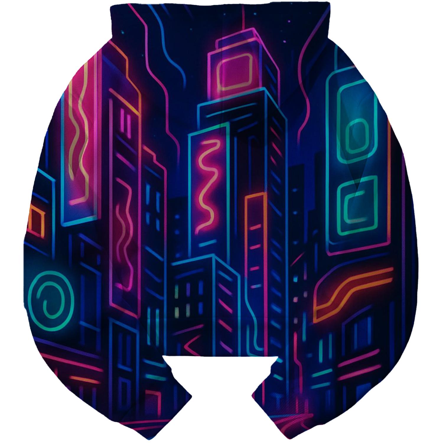 Neon City Nights Cropped Hoodie