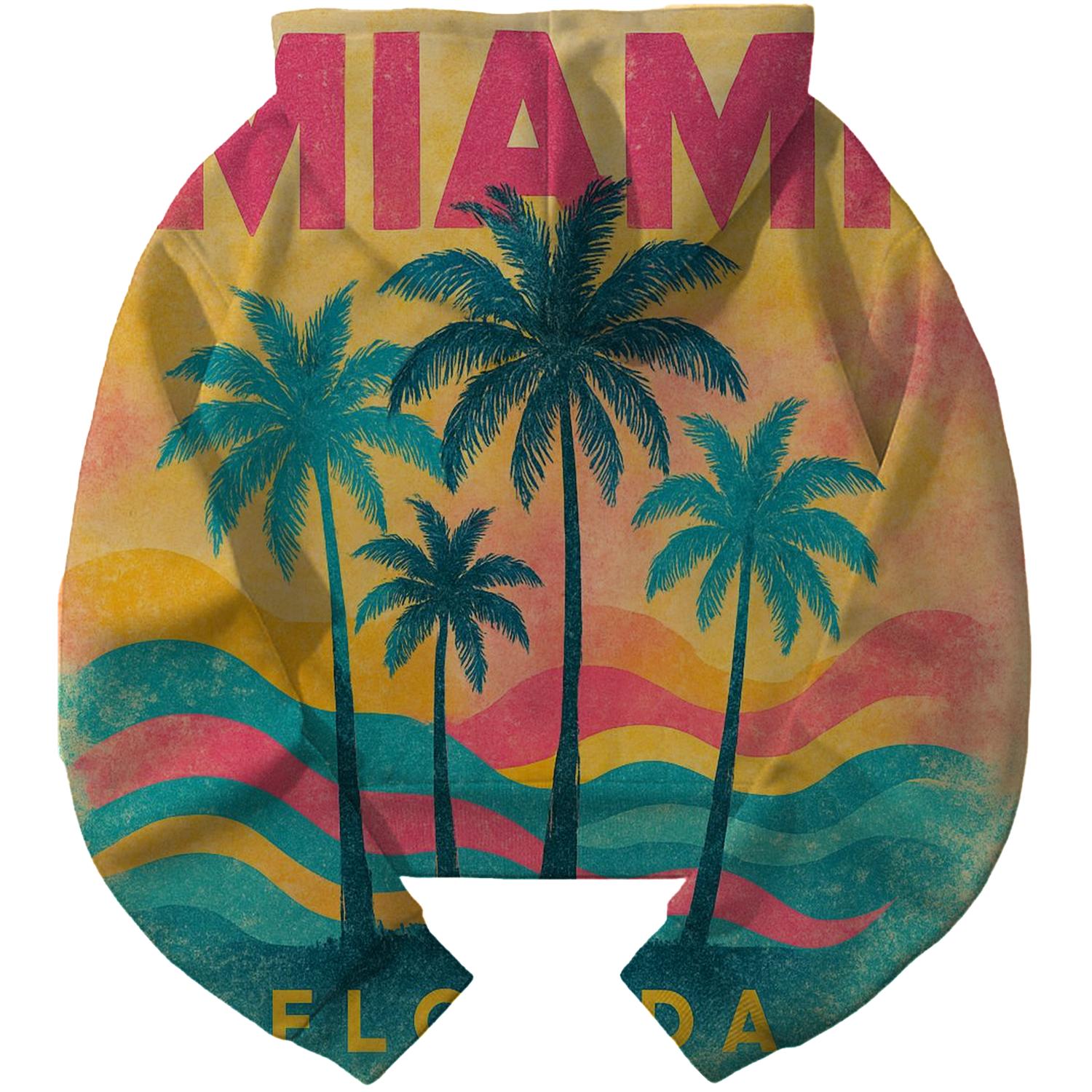 Retro Miami Vibes Cropped Hoodie