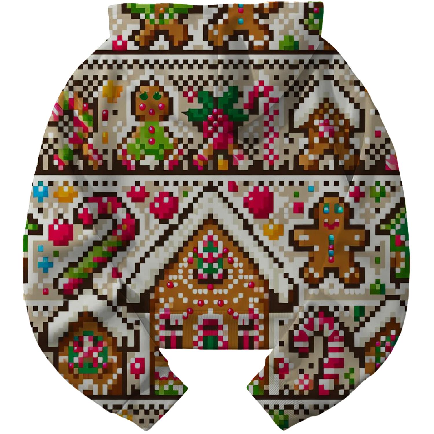 Gingerbread Dreamland Design Cropped Hoodie