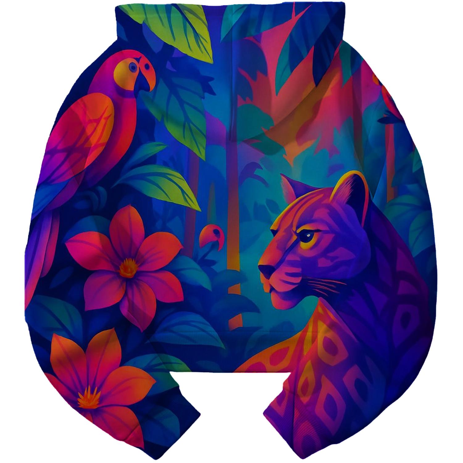 Neon Jungle Dream Cropped Hoodie