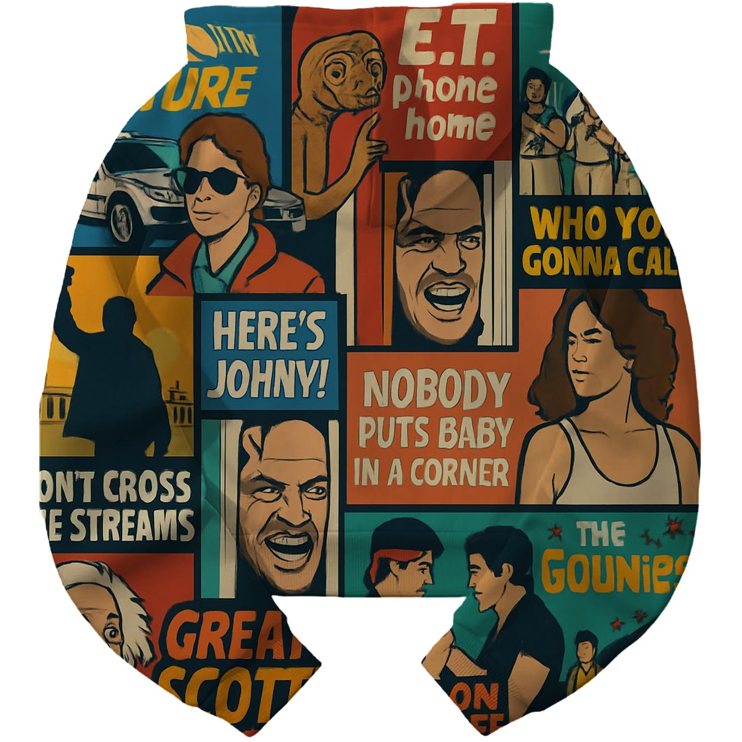Classic 80s Movie Magic Cropped Hoodie