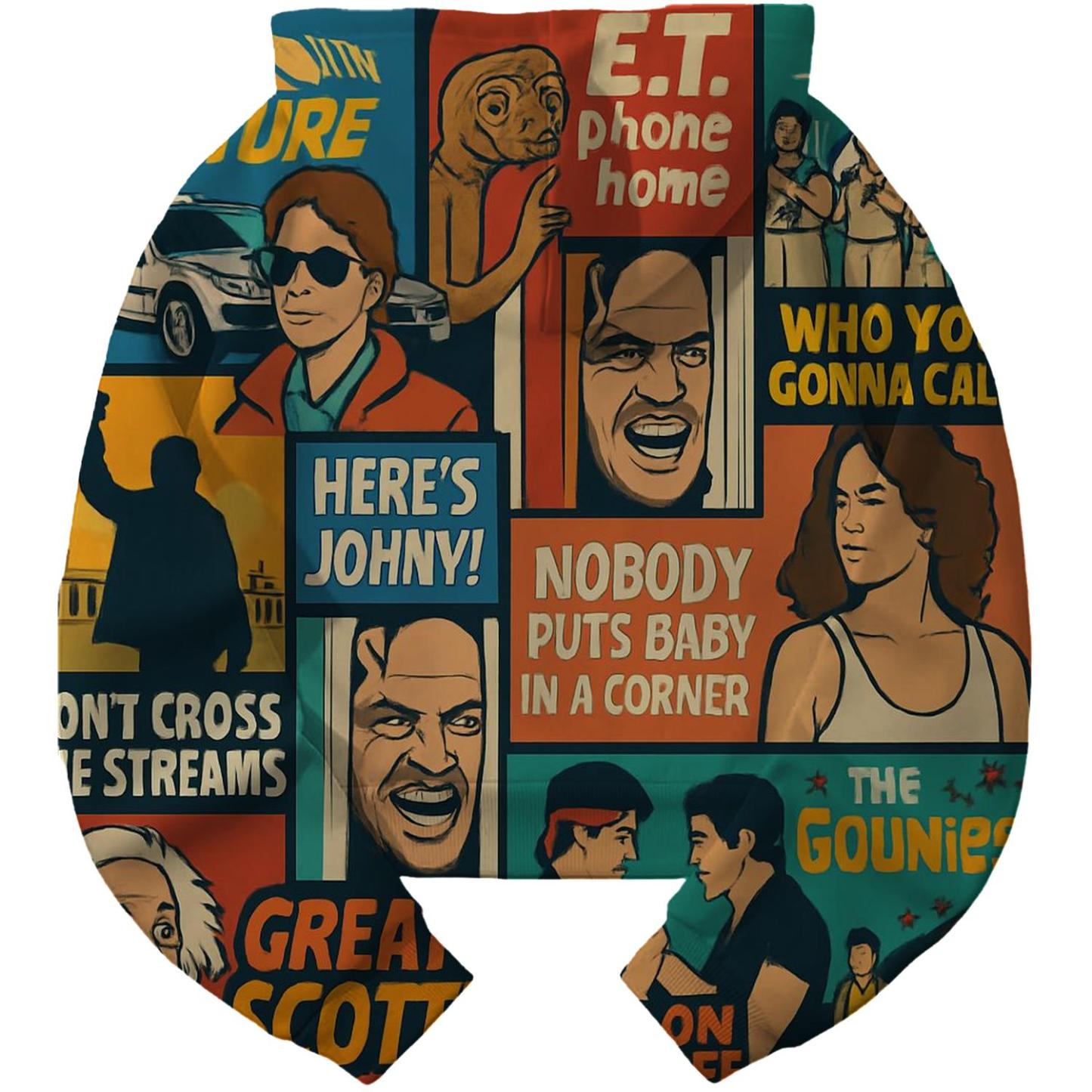 Classic 80s Movie Magic Cropped Hoodie