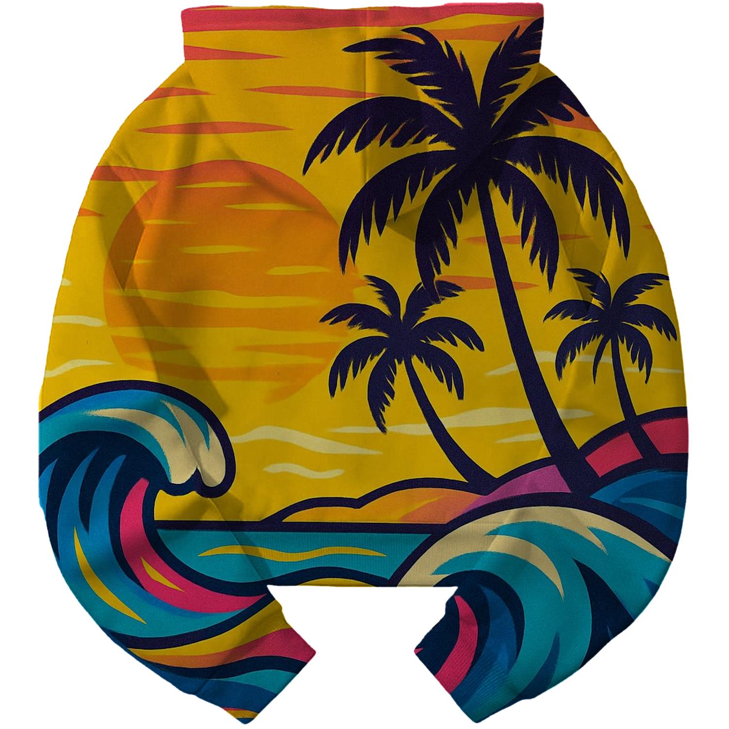 Neon Beach Vibes Cropped Hoodie