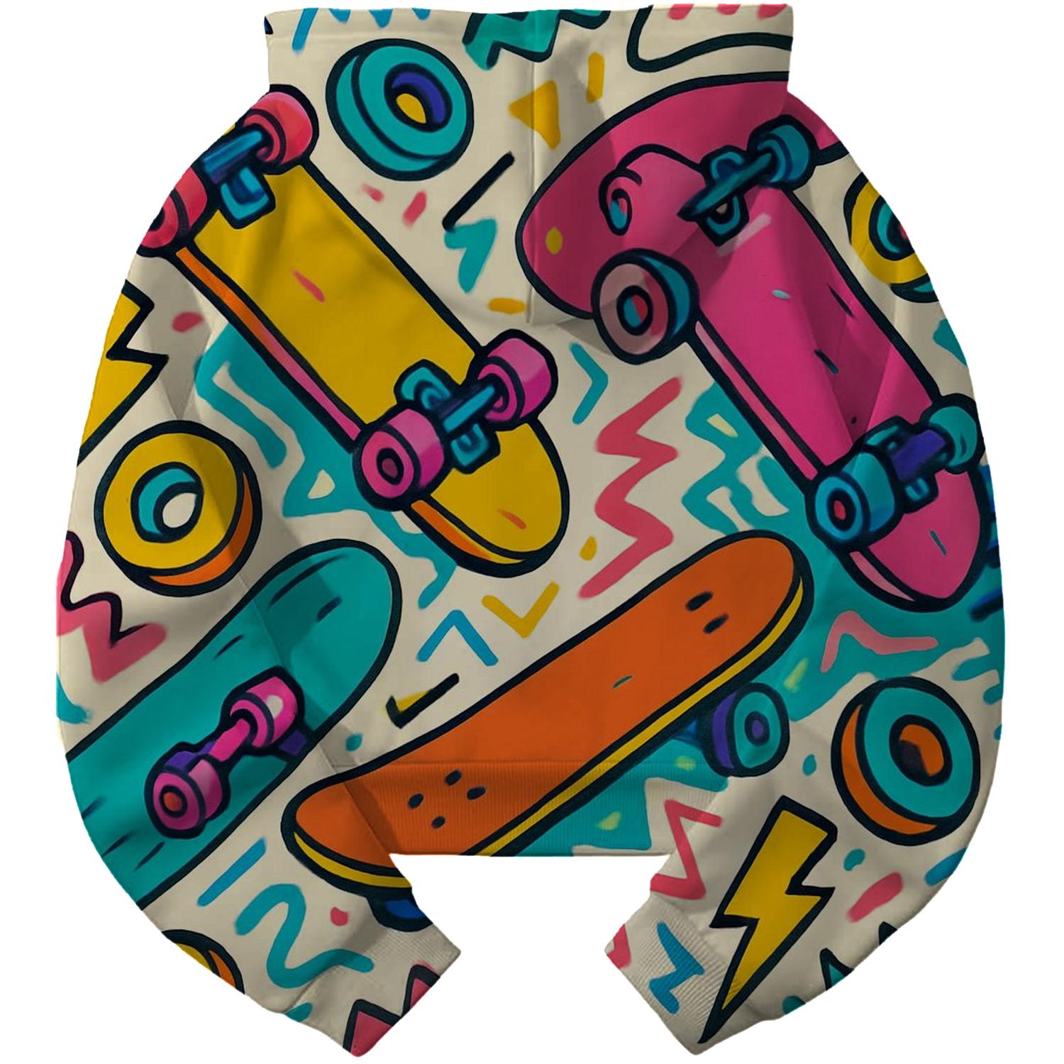 Radical 80s Skate Style Cropped Hoodie