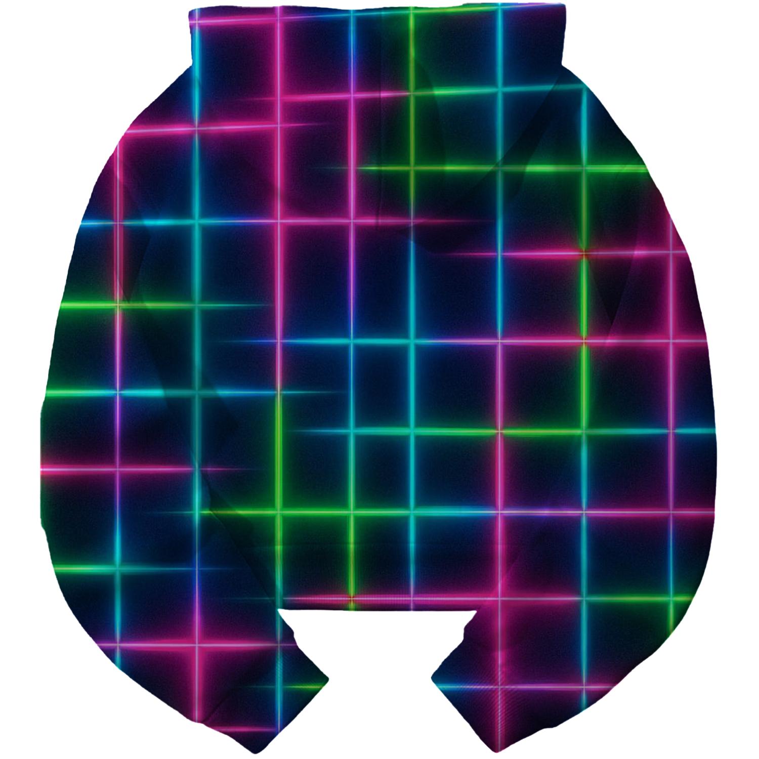 Neon Grid Patterns Cropped Hoodie