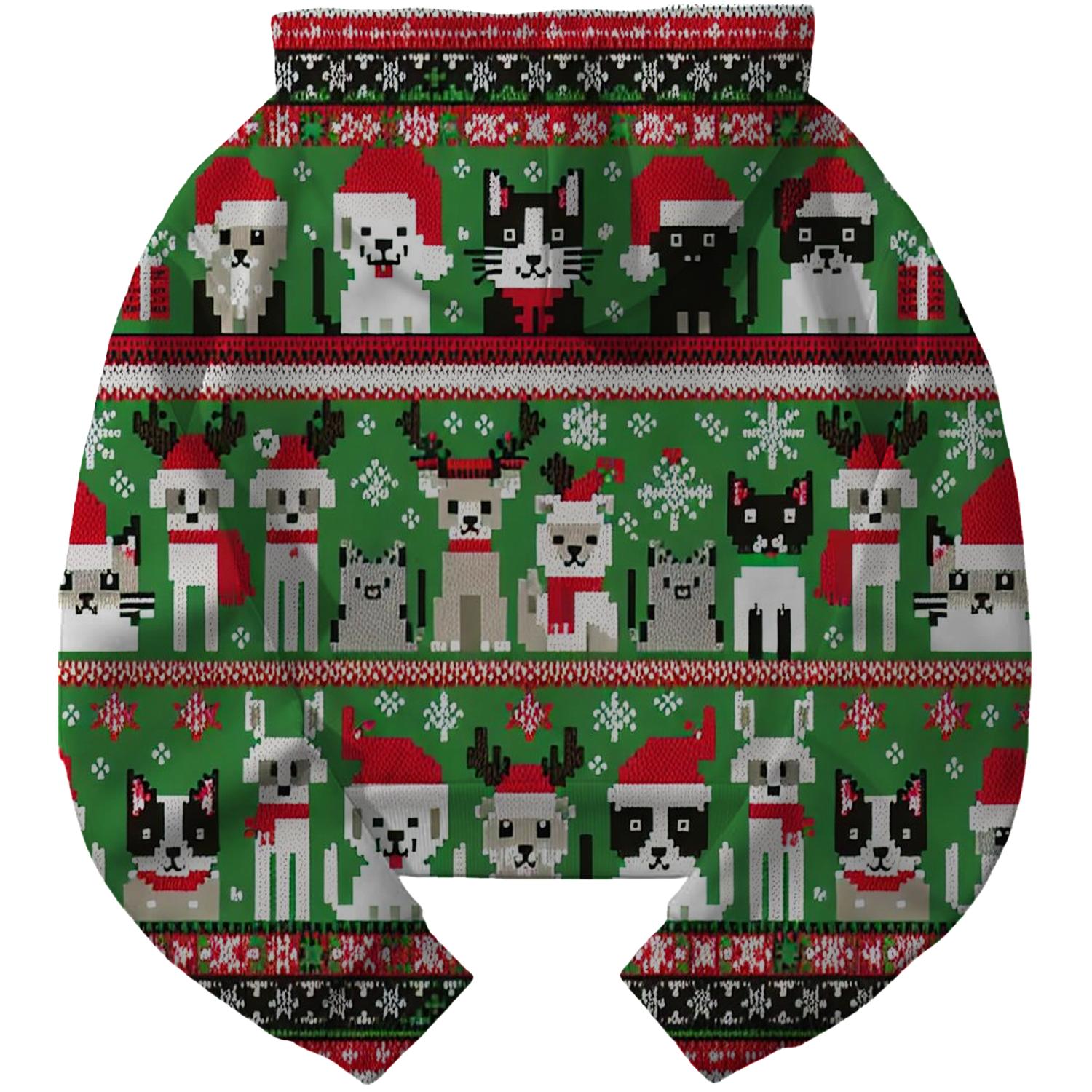 Holiday Pet Pals Design Cropped Hoodie