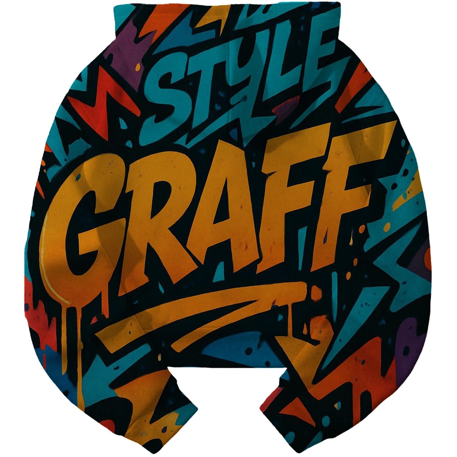 Graffiti Style Explosion Cropped Hoodie