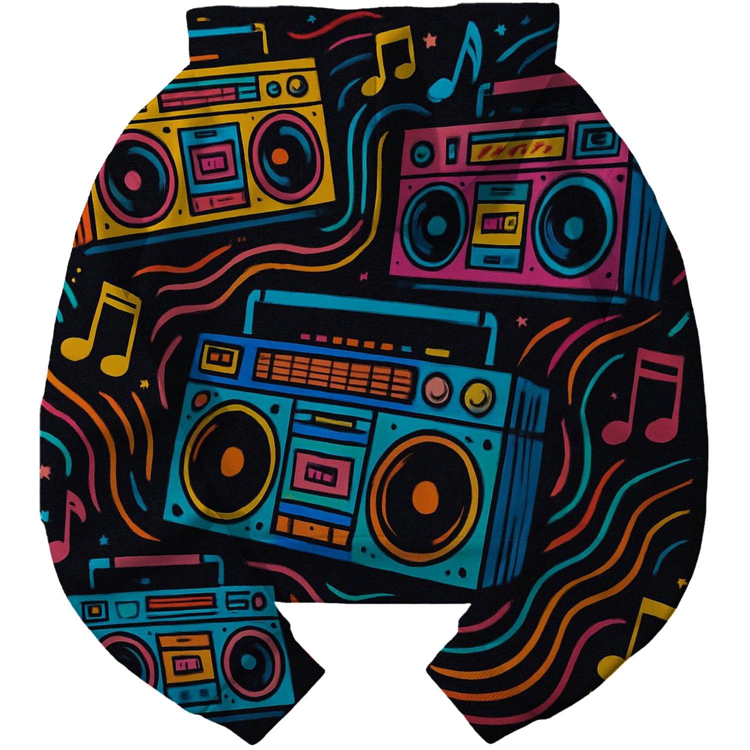 Funky Boombox Groove Cropped Hoodie