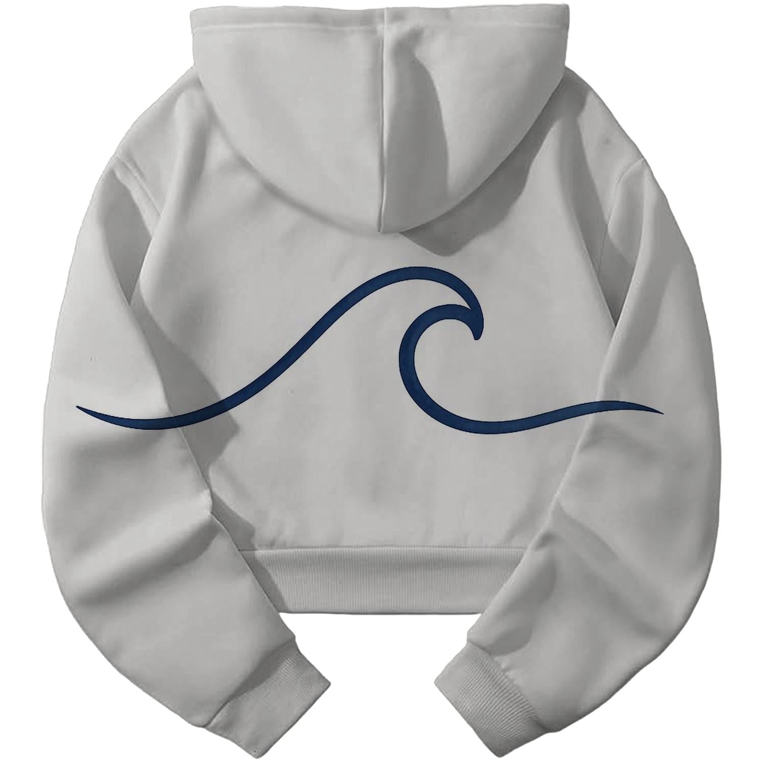 Single Line Wave Cropped Hoodie