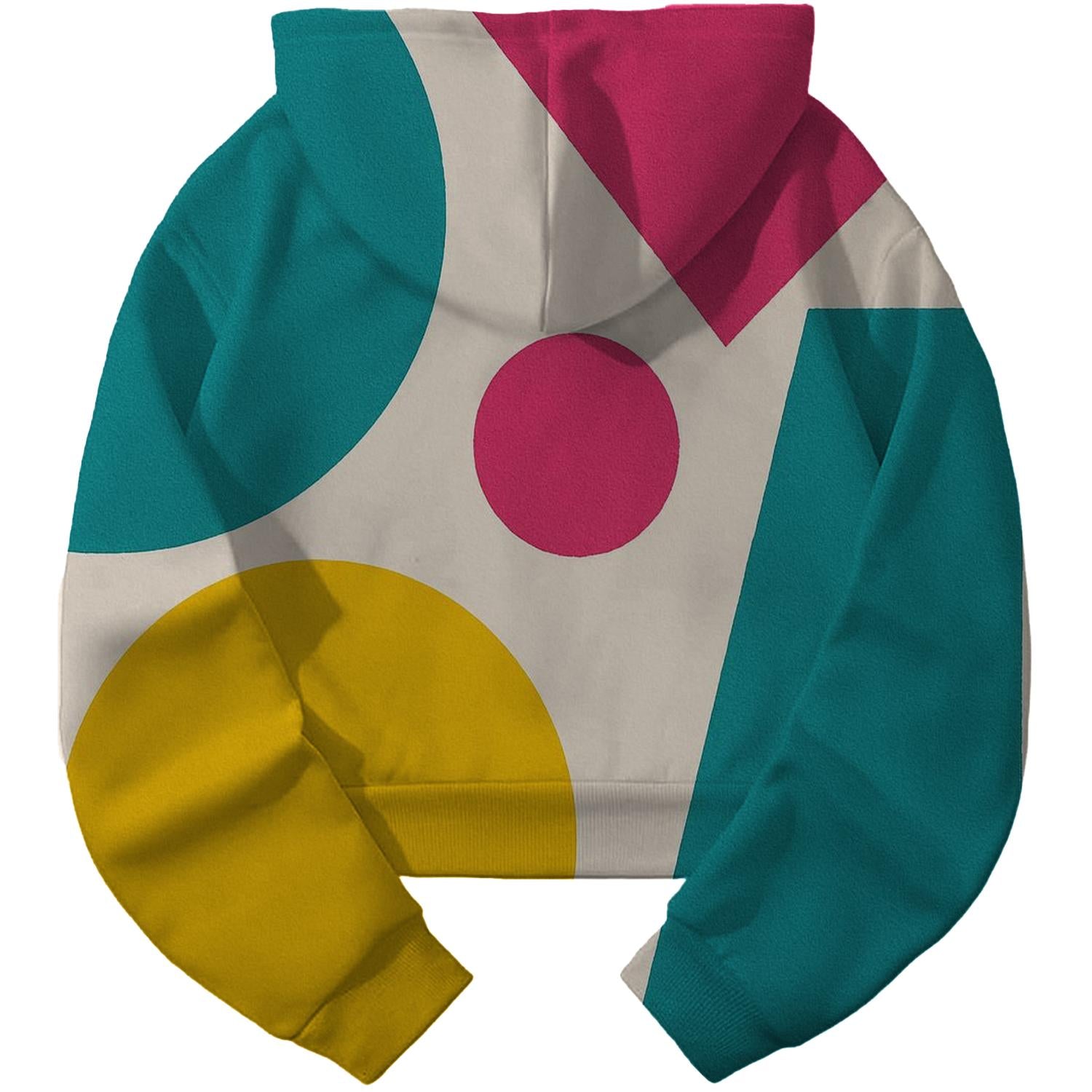 Retro Geometric Shapes Cropped Hoodie