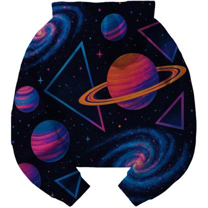 Cosmic Retro Space Cropped Hoodie