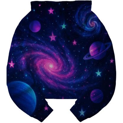 Neon Cosmic Adventure Cropped Hoodie