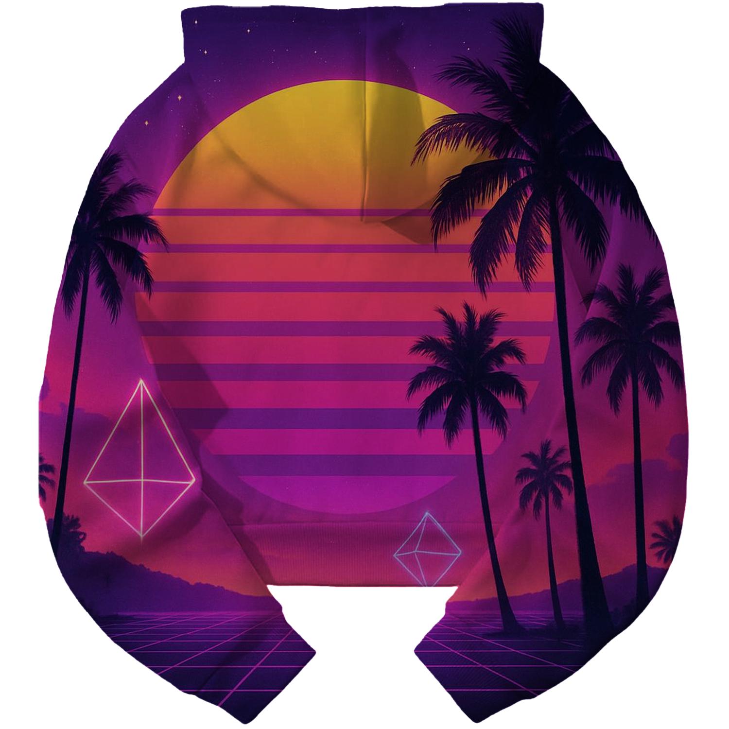 Synthwave Paradise Cropped Hoodie