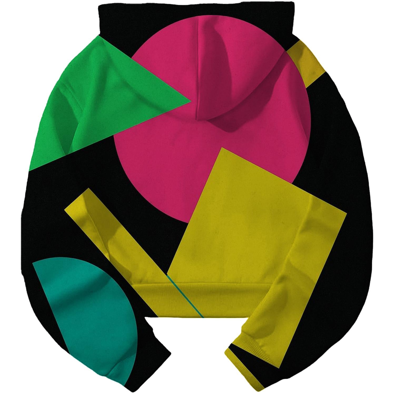 Bold Neon Shapes Cropped Hoodie