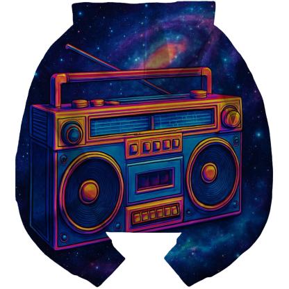 Boombox Galaxy Cropped Hoodie