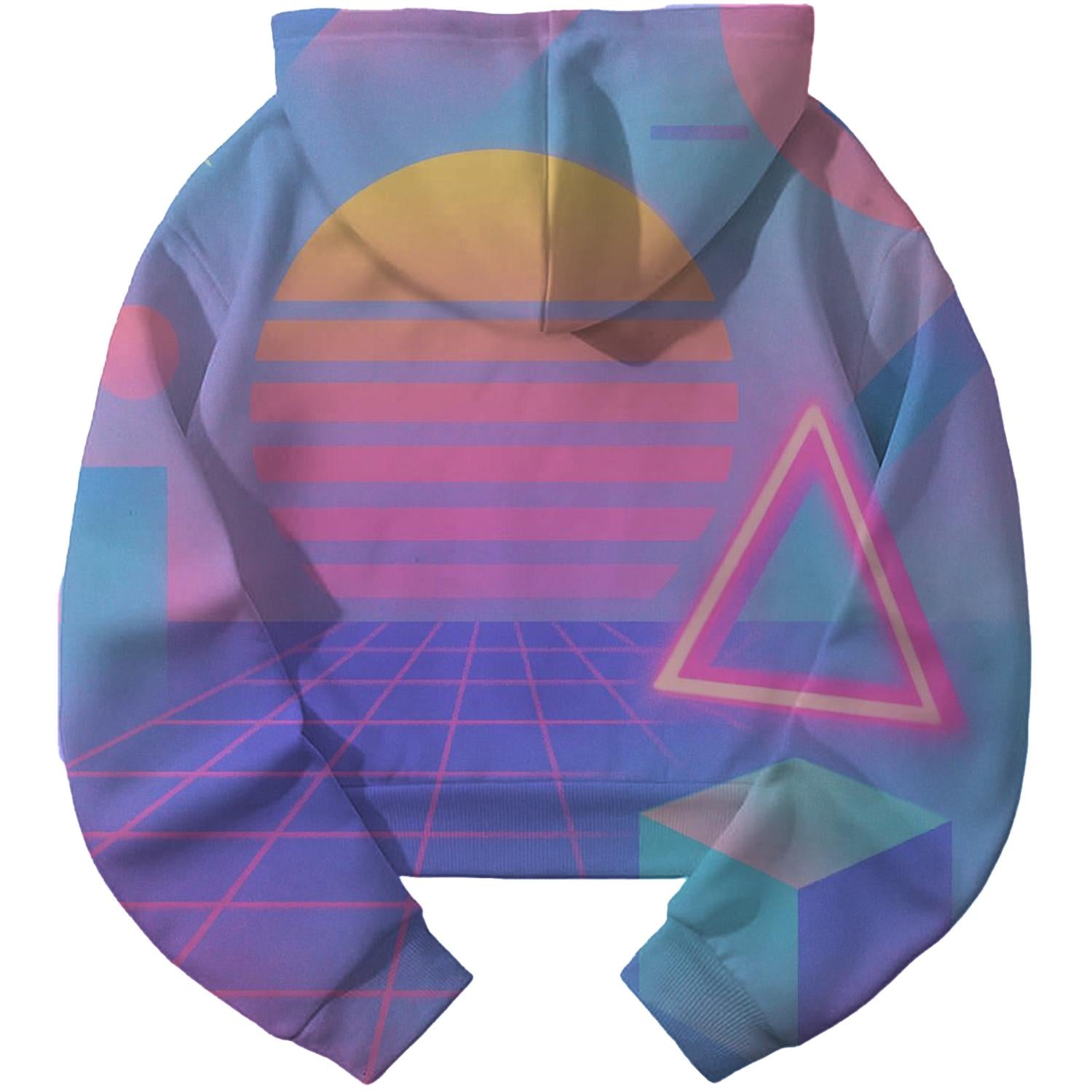 Retro Synthwave Dream Cropped Hoodie