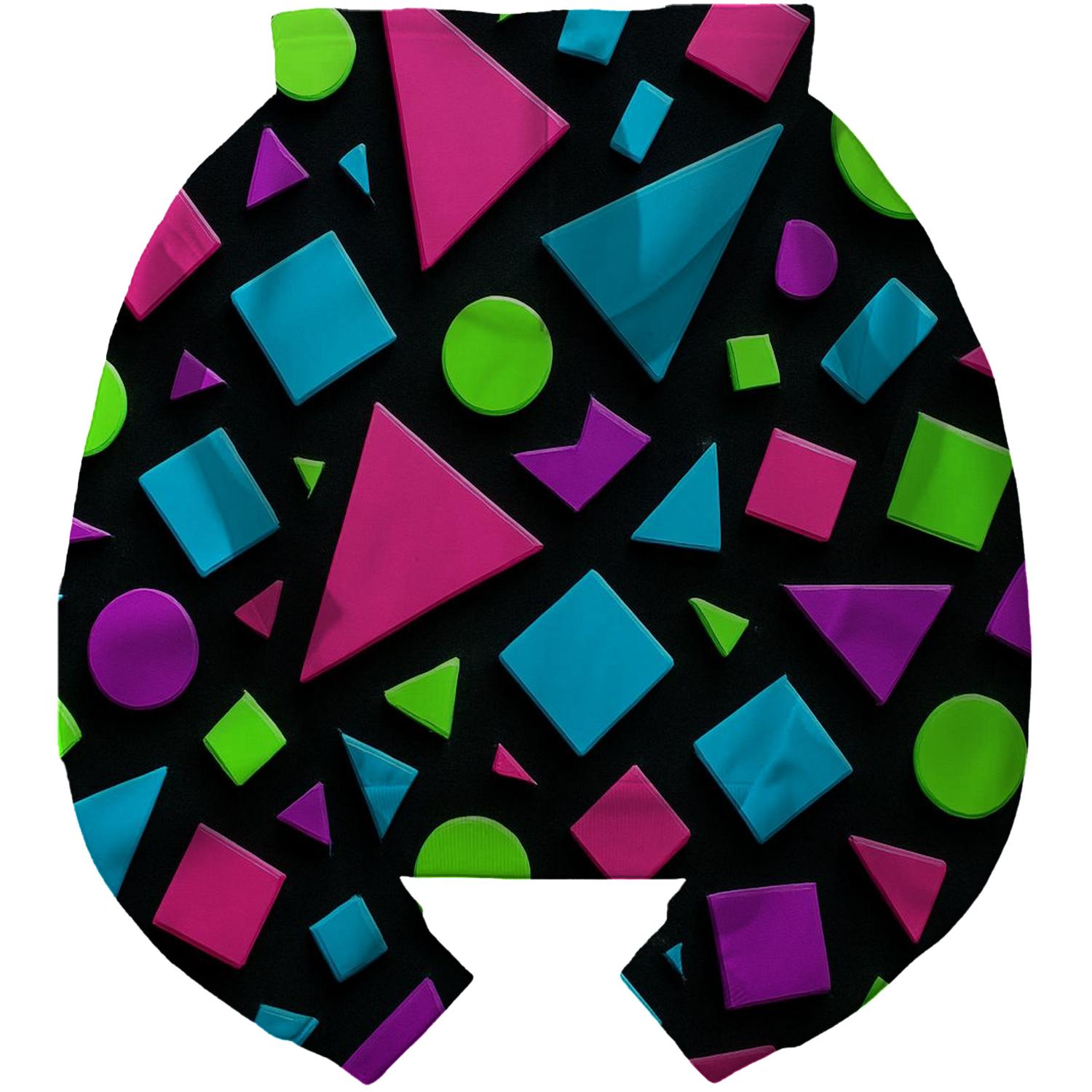 Neon Geometric Explosion Cropped Hoodie