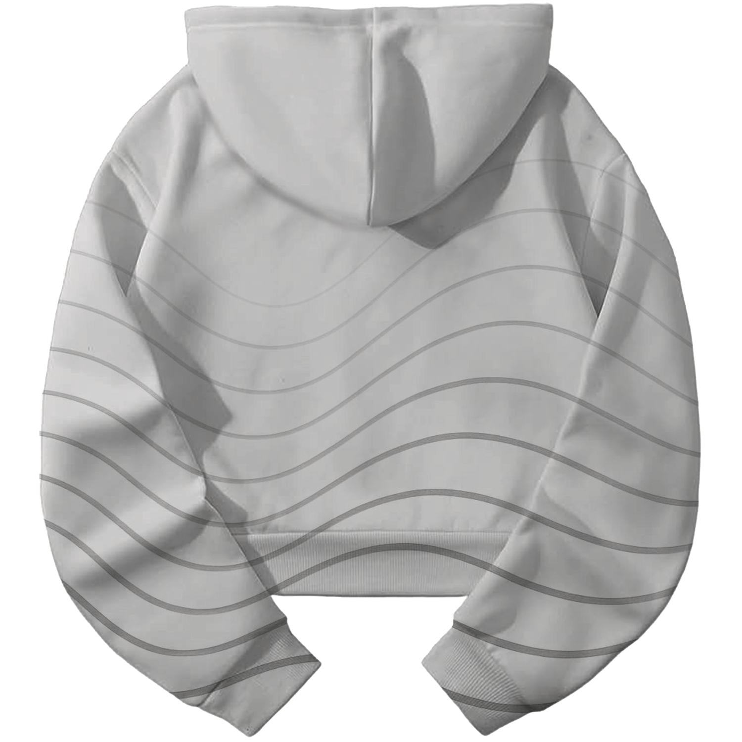 Geometric Wave Pattern Cropped Hoodie