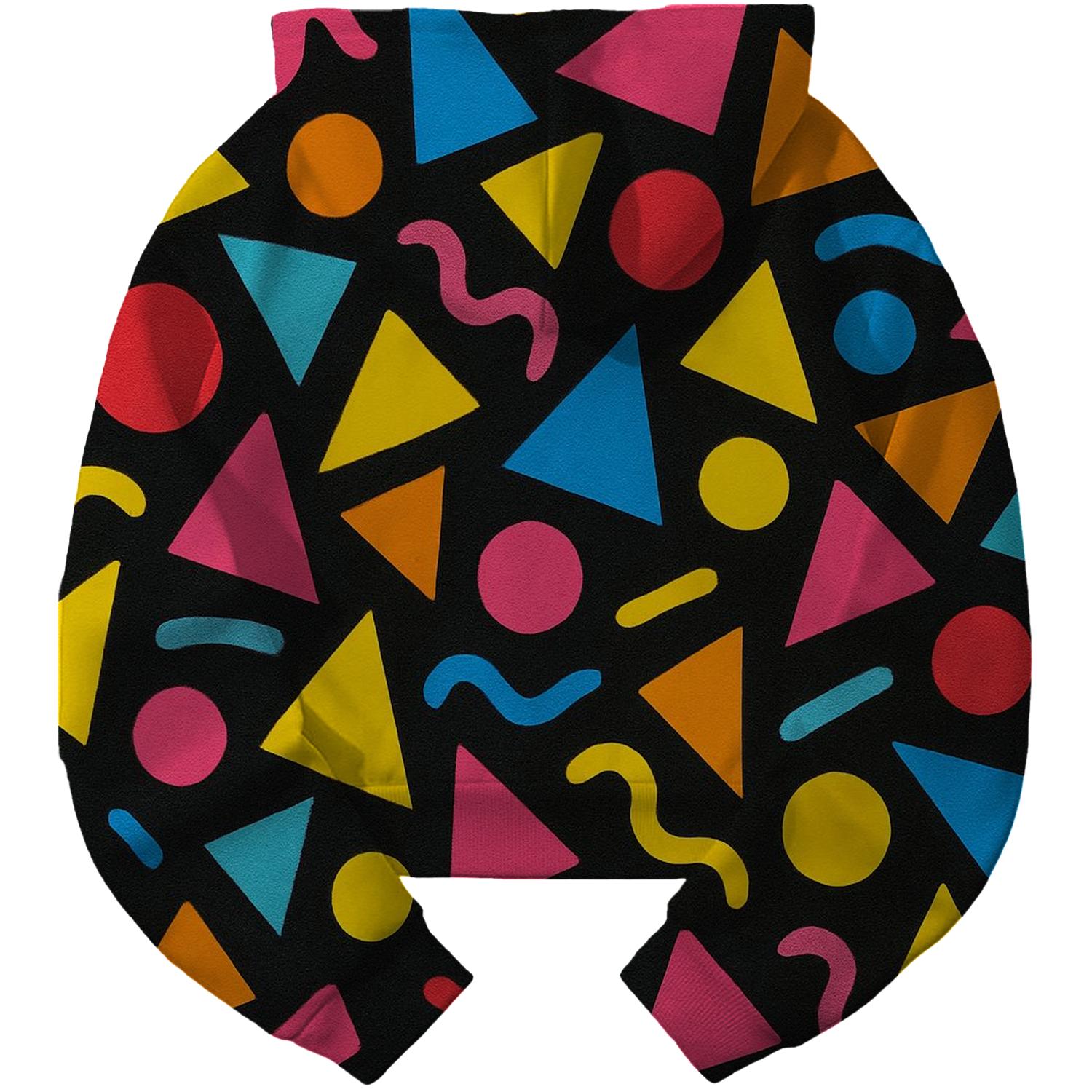 Bold Geometric Patterns Cropped Hoodie