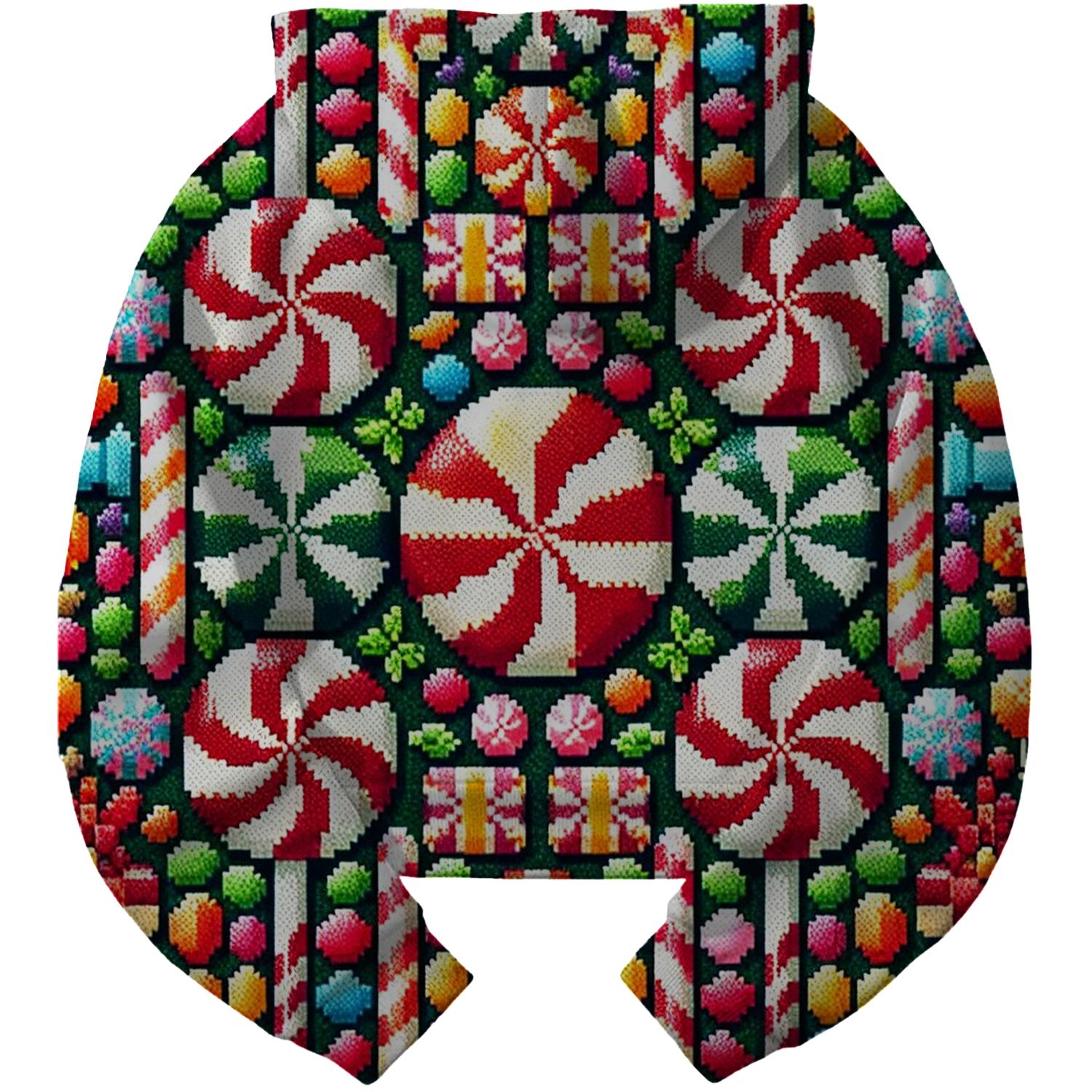 Festive Candy Wonderland Design Cropped Hoodie