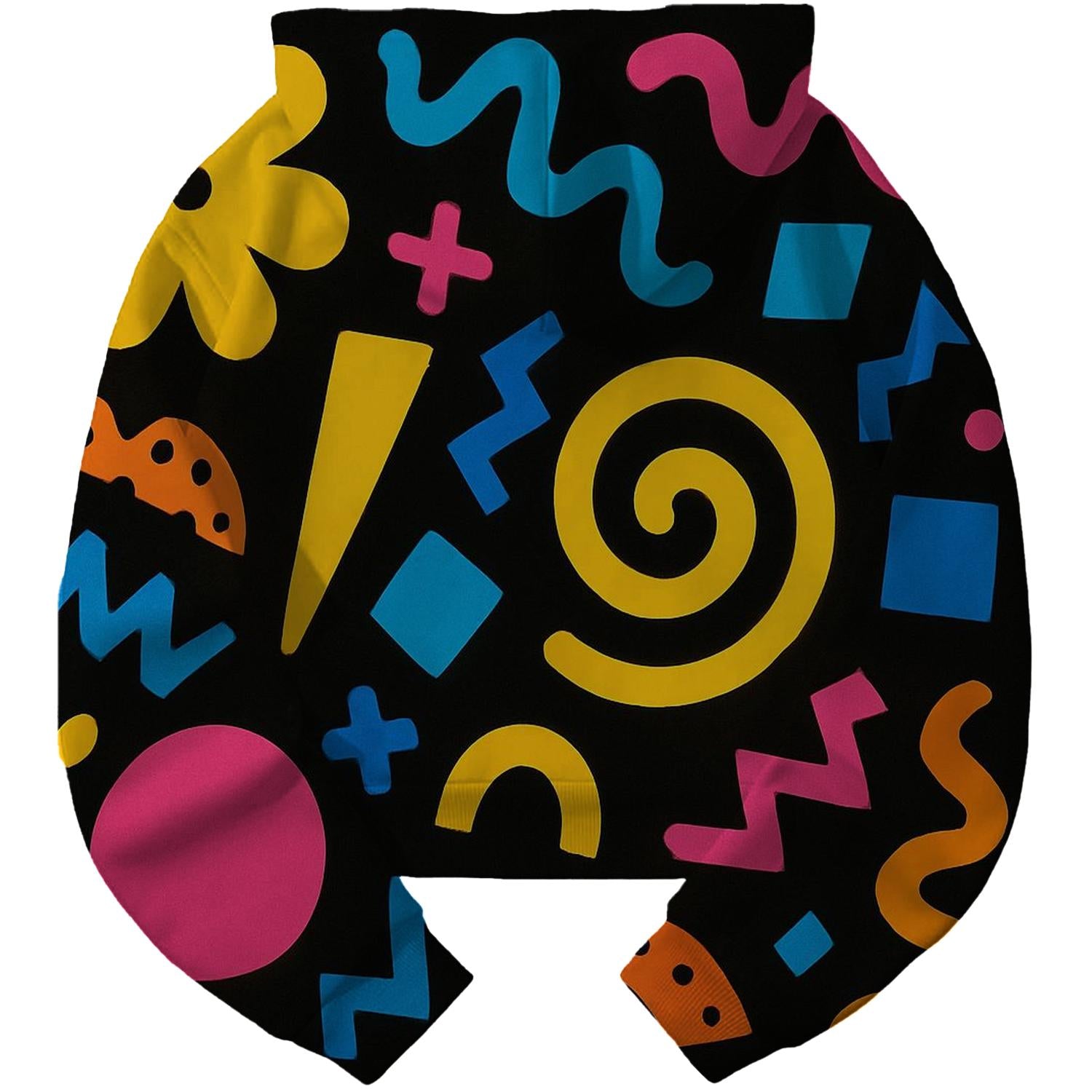 Funky Pattern Play Cropped Hoodie