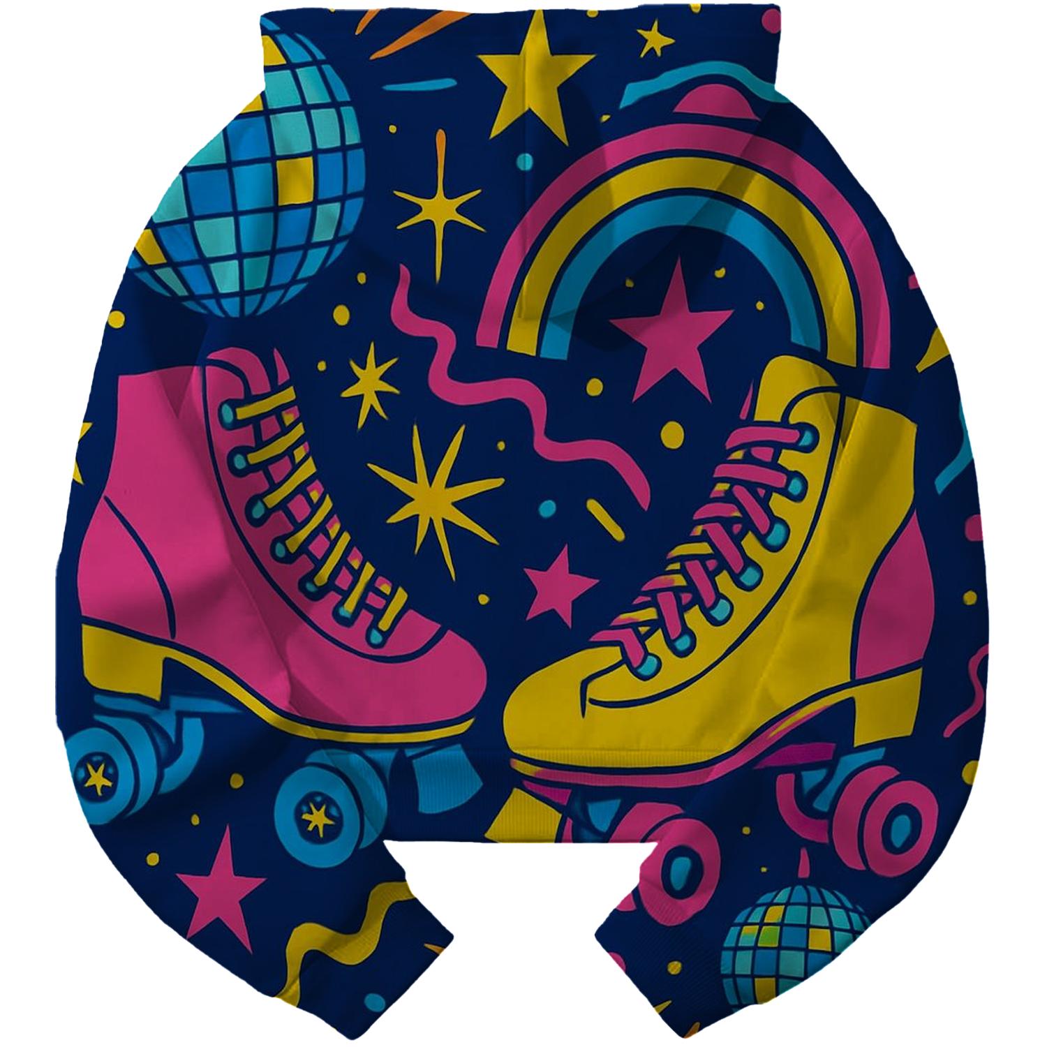 Colorful 80s Roller Disco Hoodie