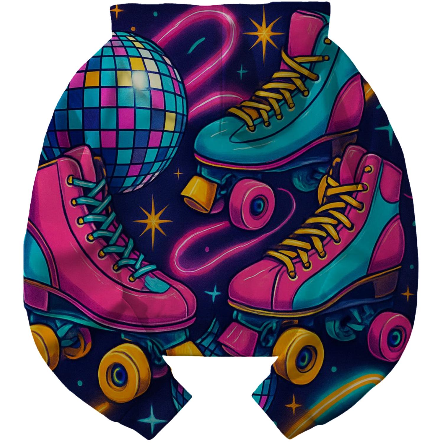 Retro Roller Disco Cropped Hoodie