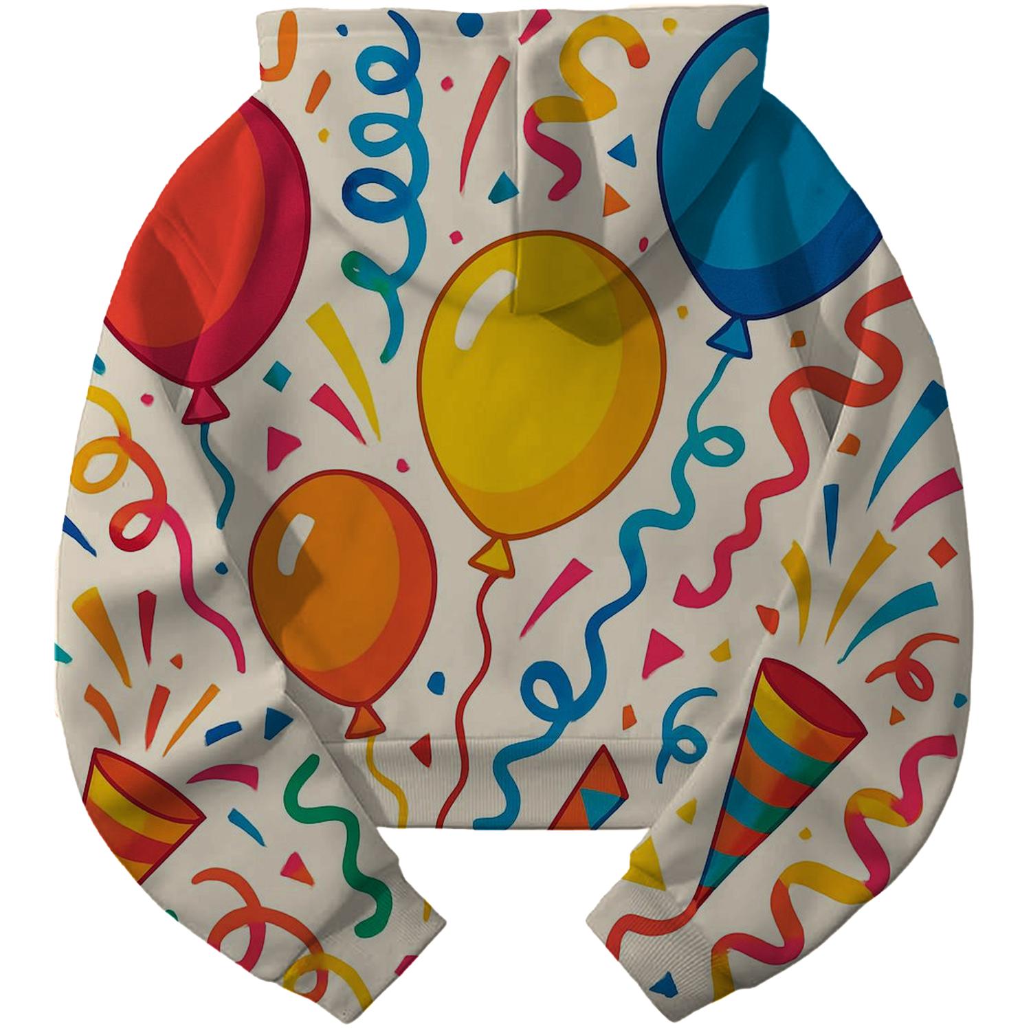 Colorful 80s Party Cropped Hoodie