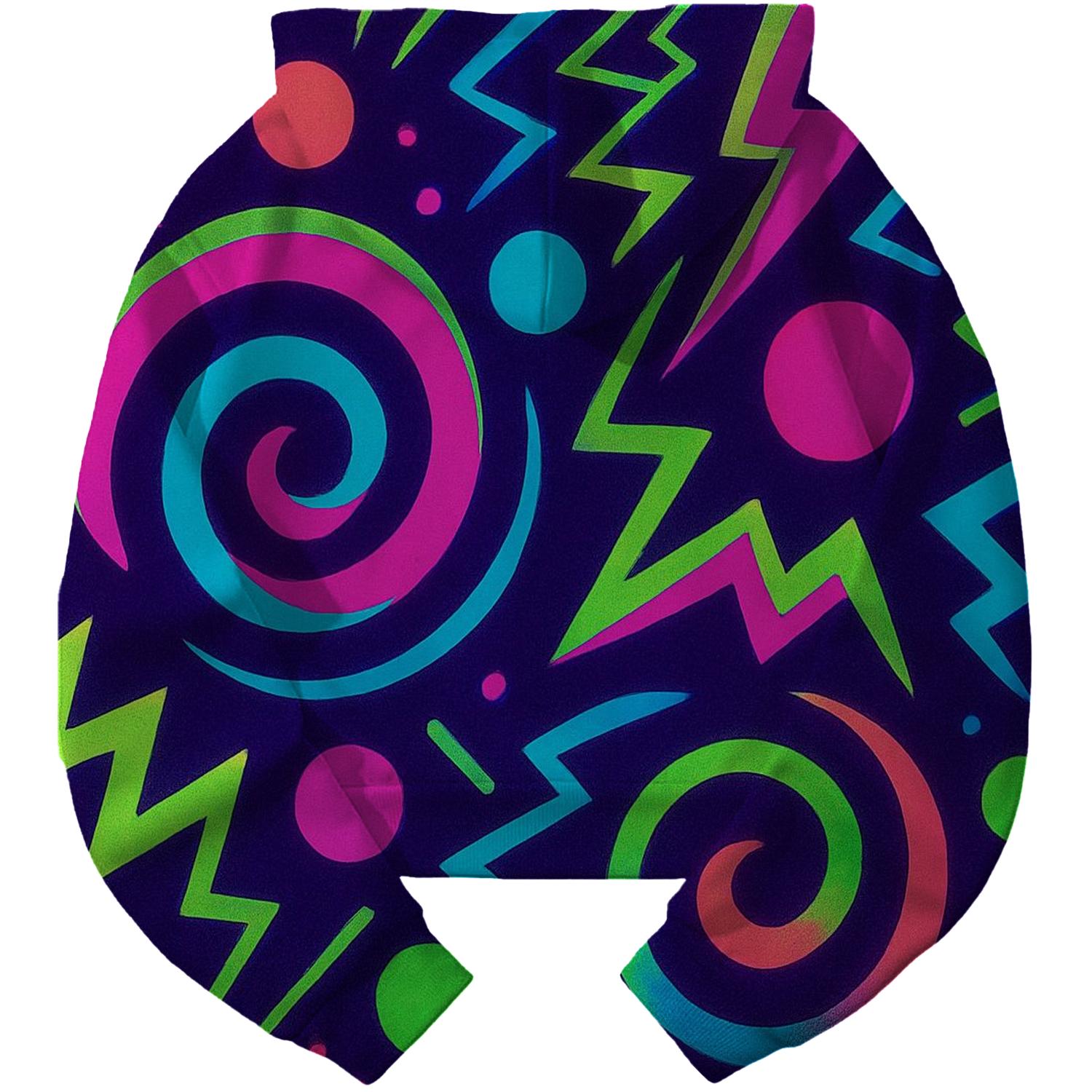 Retro Neon Explosion Cropped Hoodie