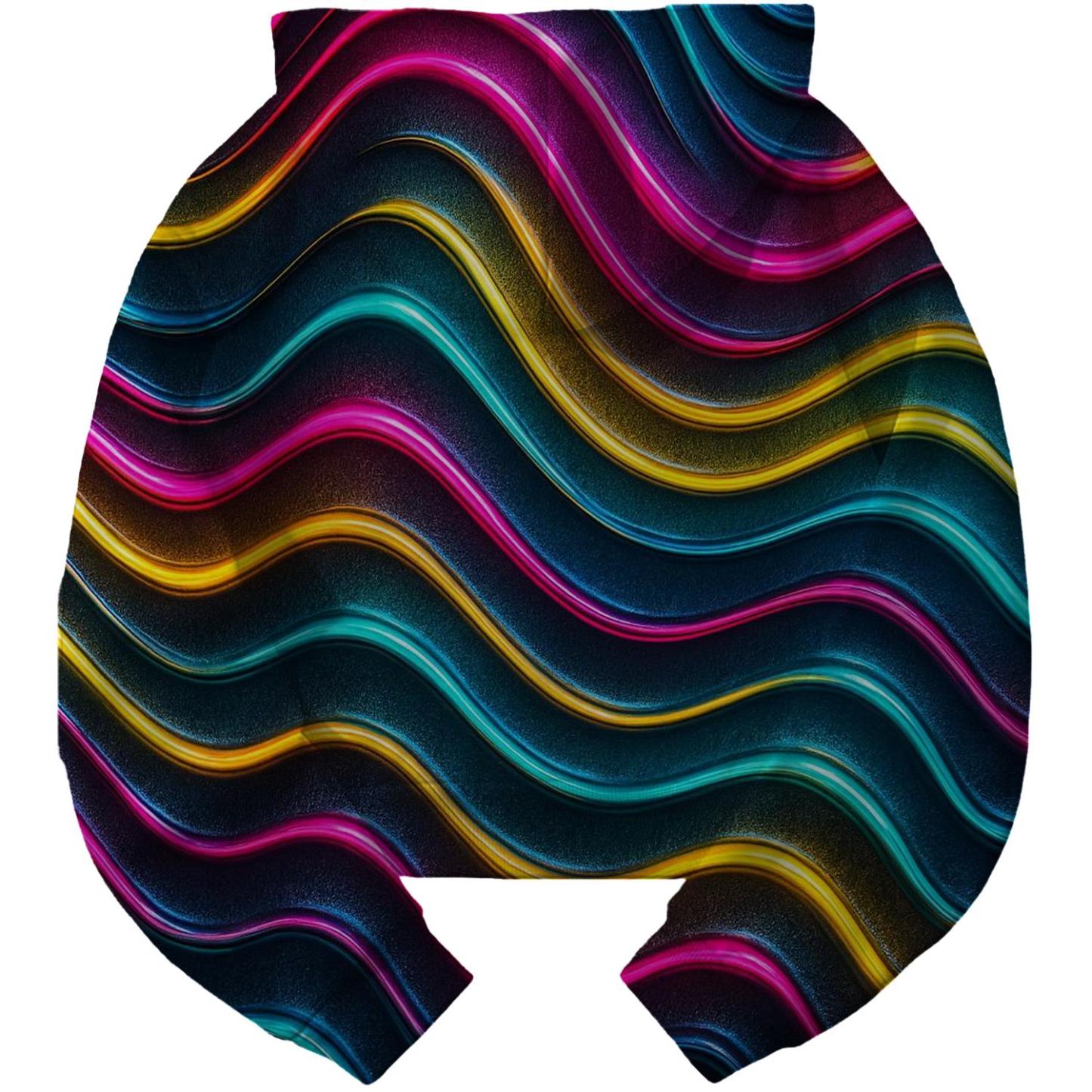 Retro Neon Waves Cropped Hoodie