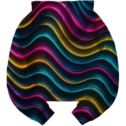 Retro Neon Waves Cropped Hoodie