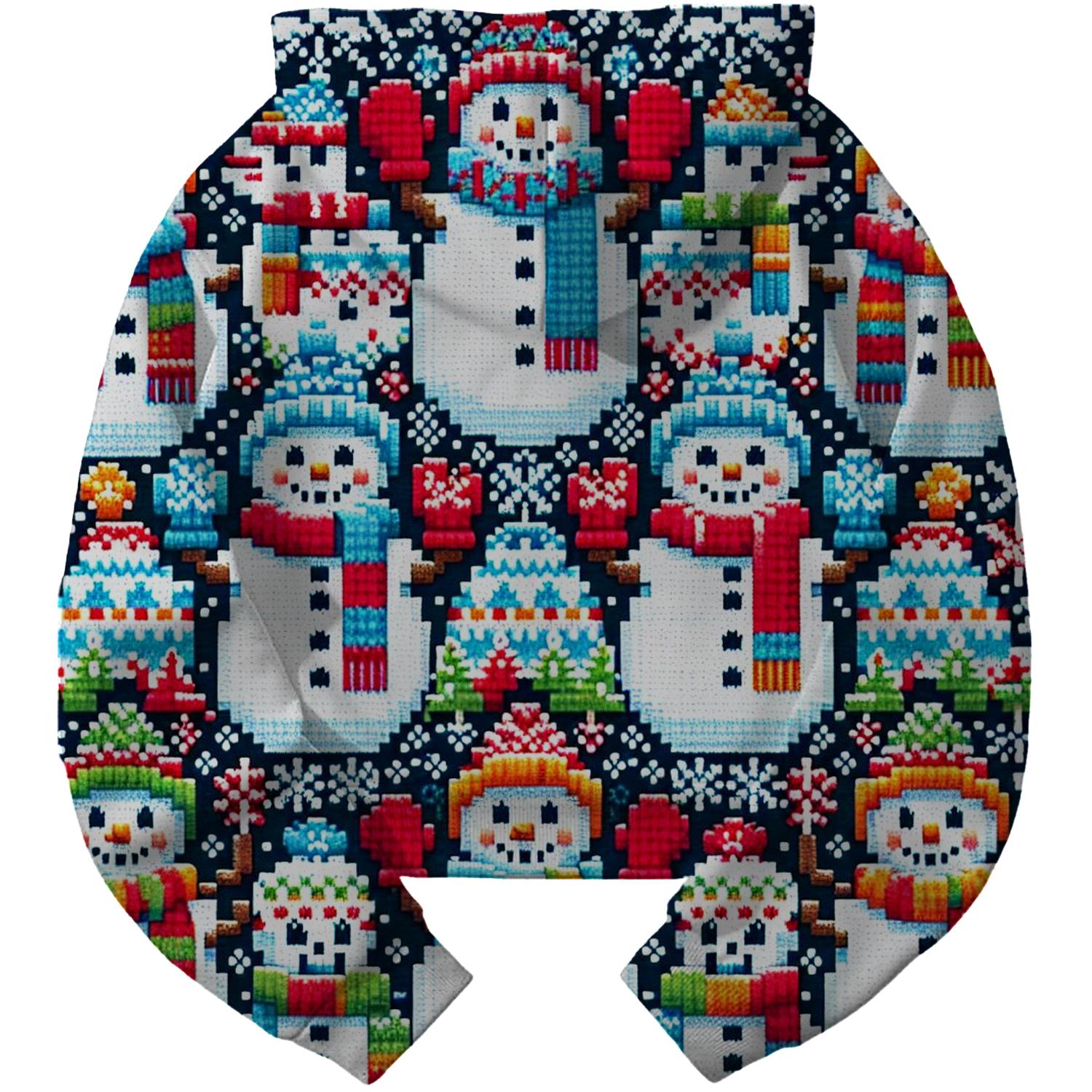 Jolly Snowman Parade Design Cropped Hoodie