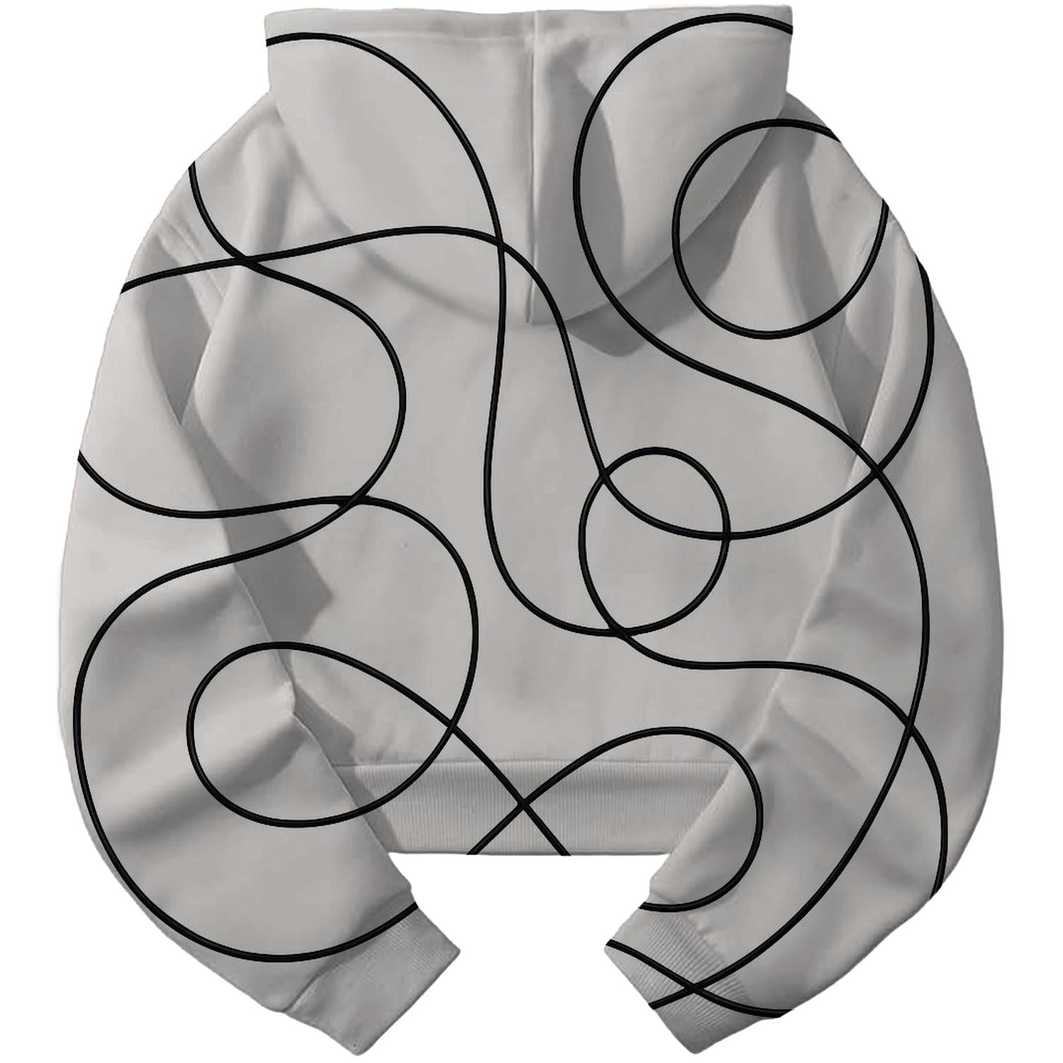 Abstract Minimalist Line Art Cropped Hoodie