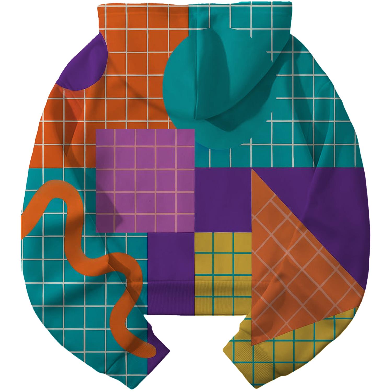 Retro Grid Spectrum Cropped Hoodie