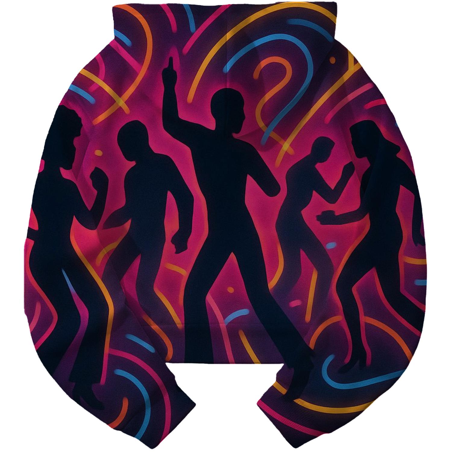 Neon Wave Dance Cropped Hoodie