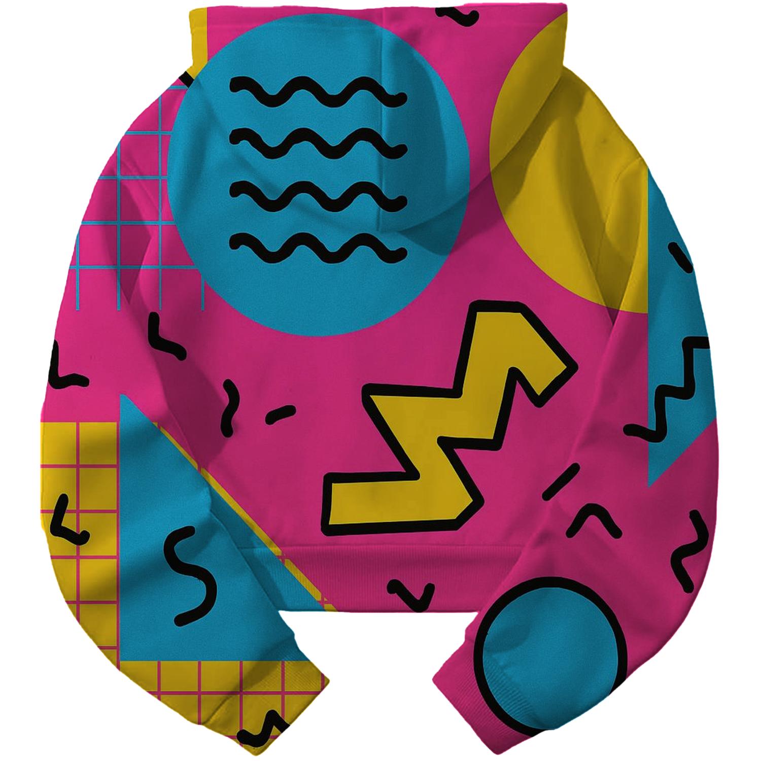 Rad Retro Grid Cropped Hoodie