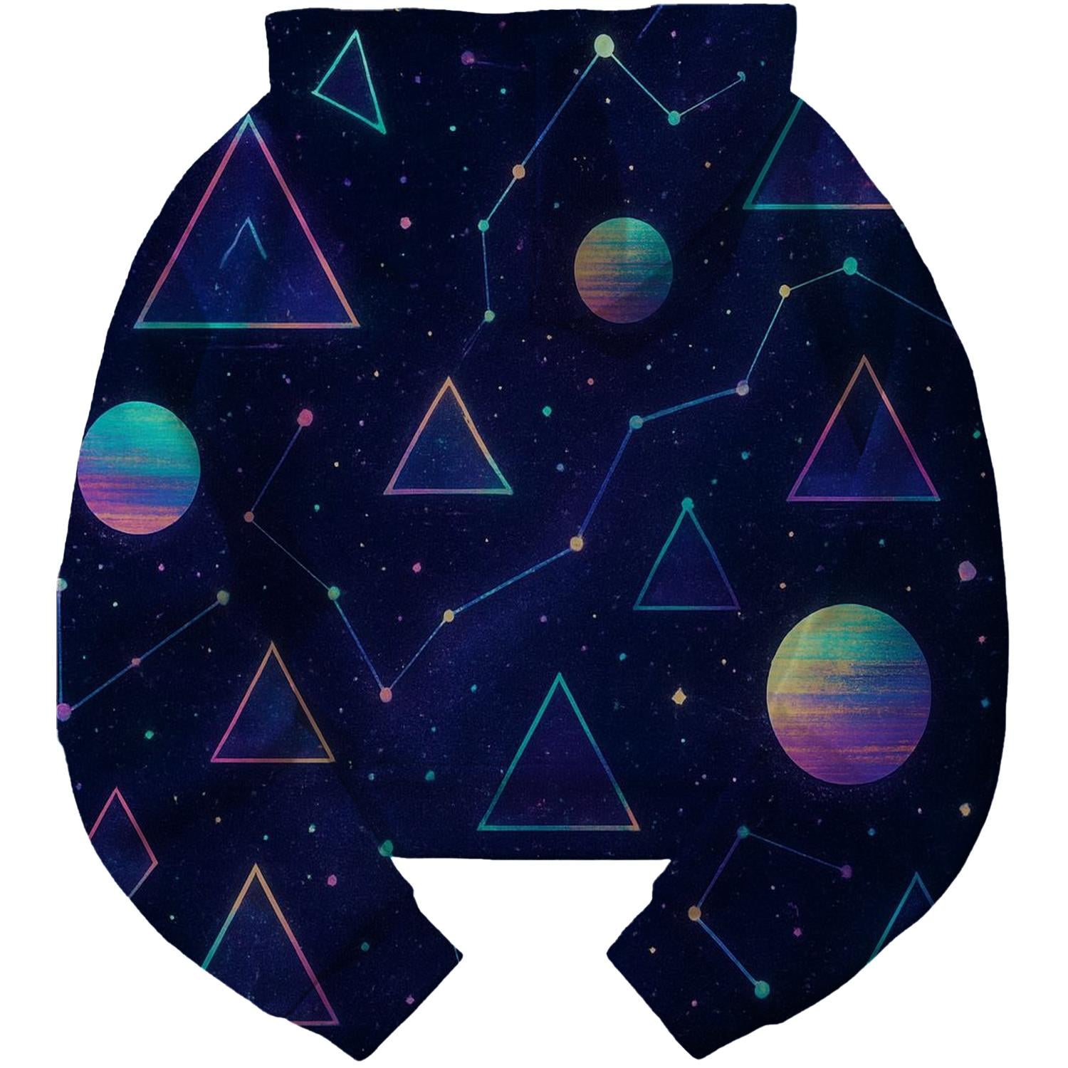 Whimsical Geometric Cosmos Cropped Hoodie