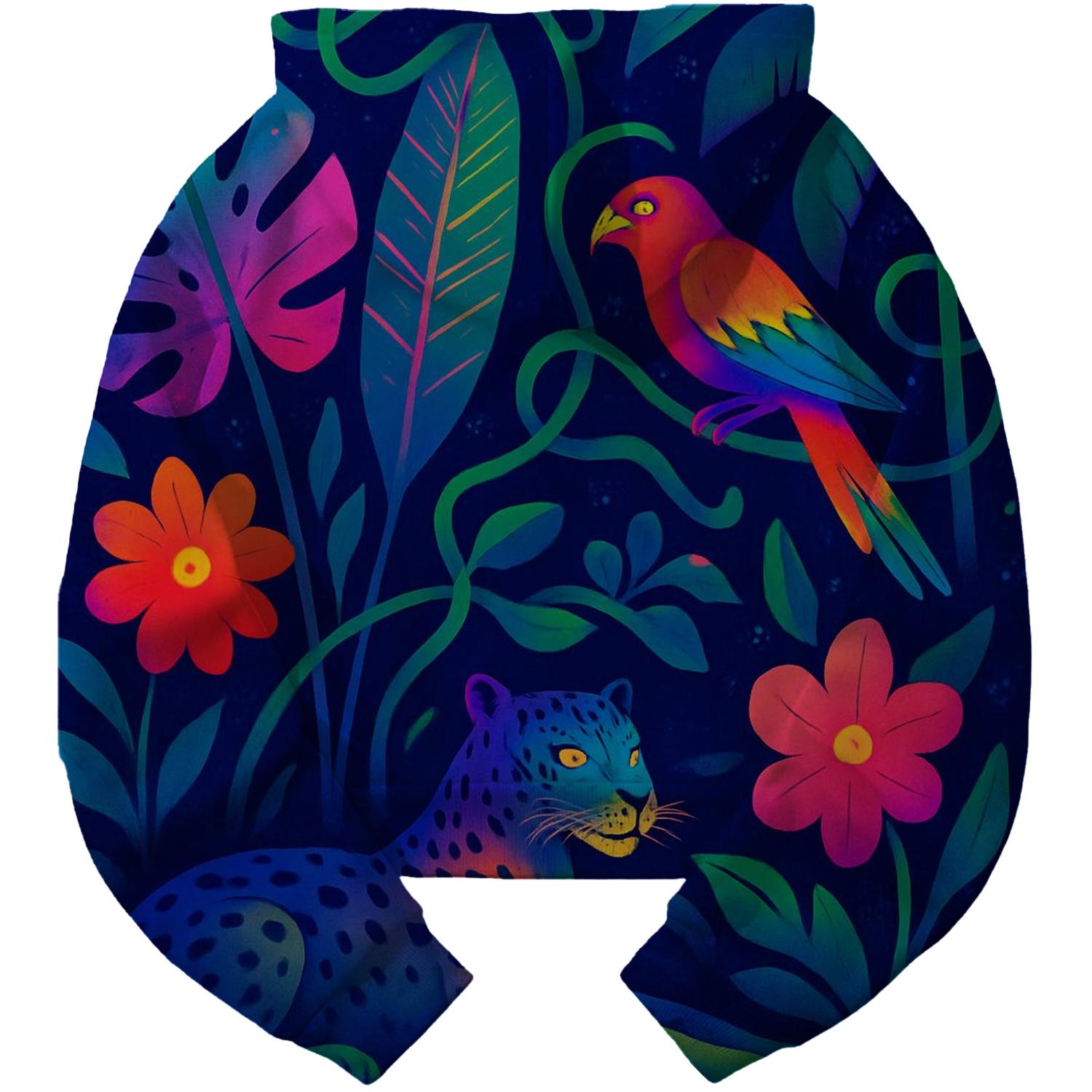 Electric Jungle Fusion Cropped Hoodie