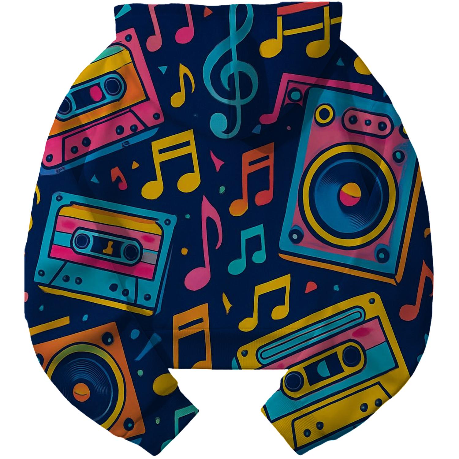 Retro Music Festival Cropped Hoodie