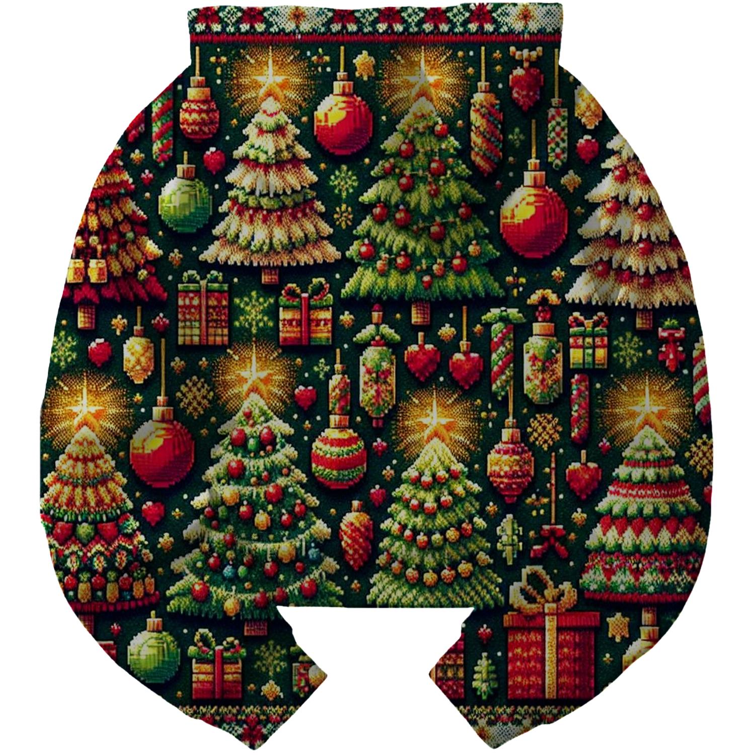 Classic Christmas Tree Charm Design Cropped Hoodie