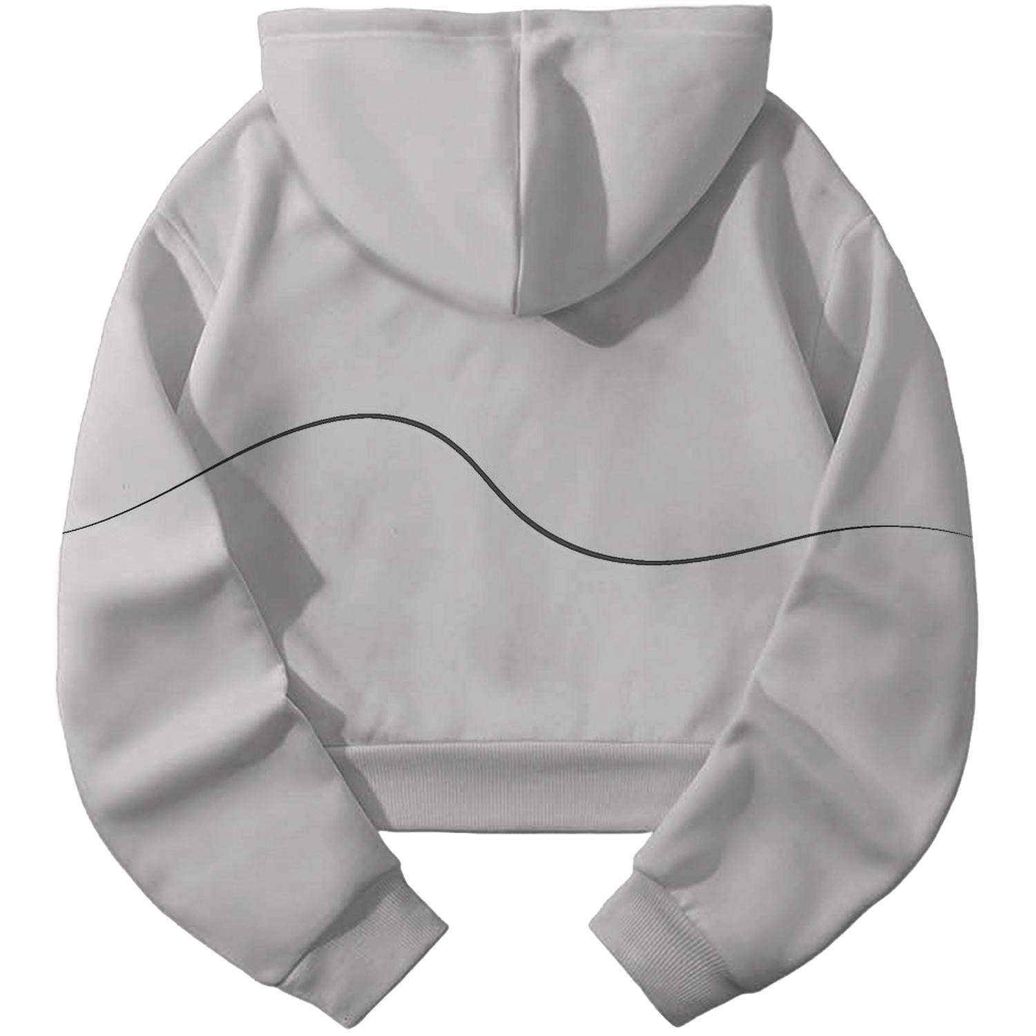 Abstract Wave Line Cropped Hoodie