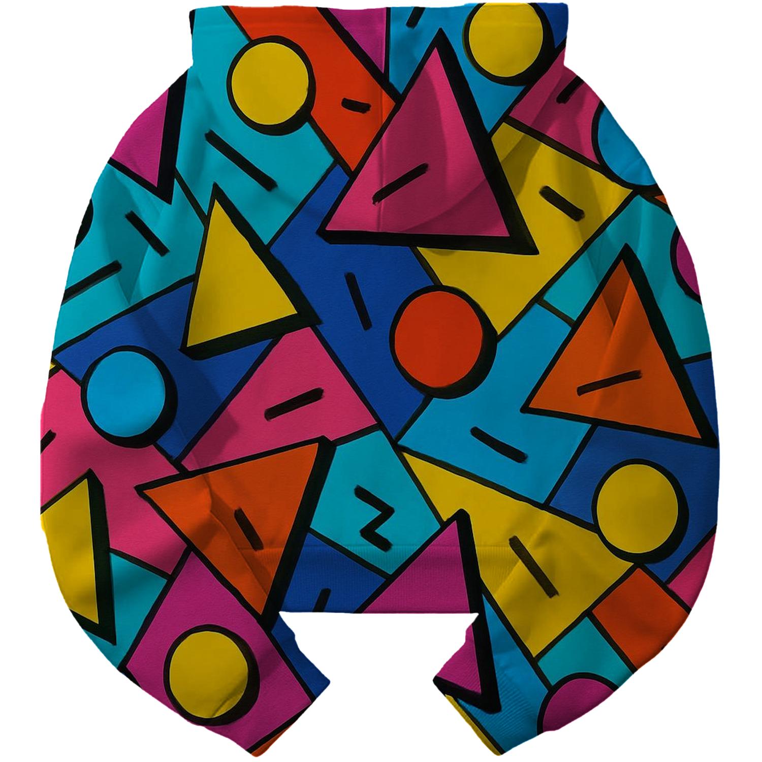 Funky Geometric Madness Cropped Hoodie