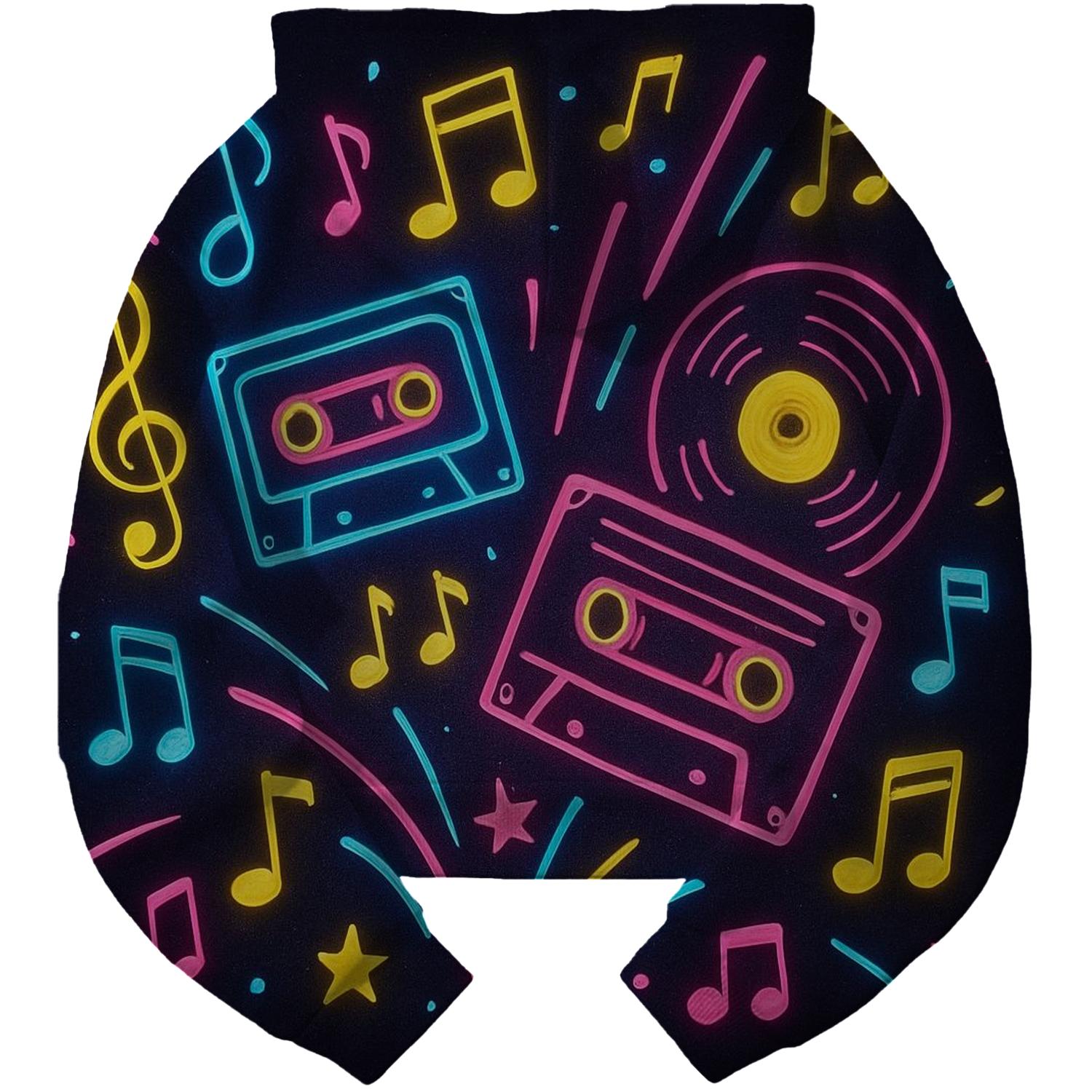 80s Music Explosion Cropped Hoodie
